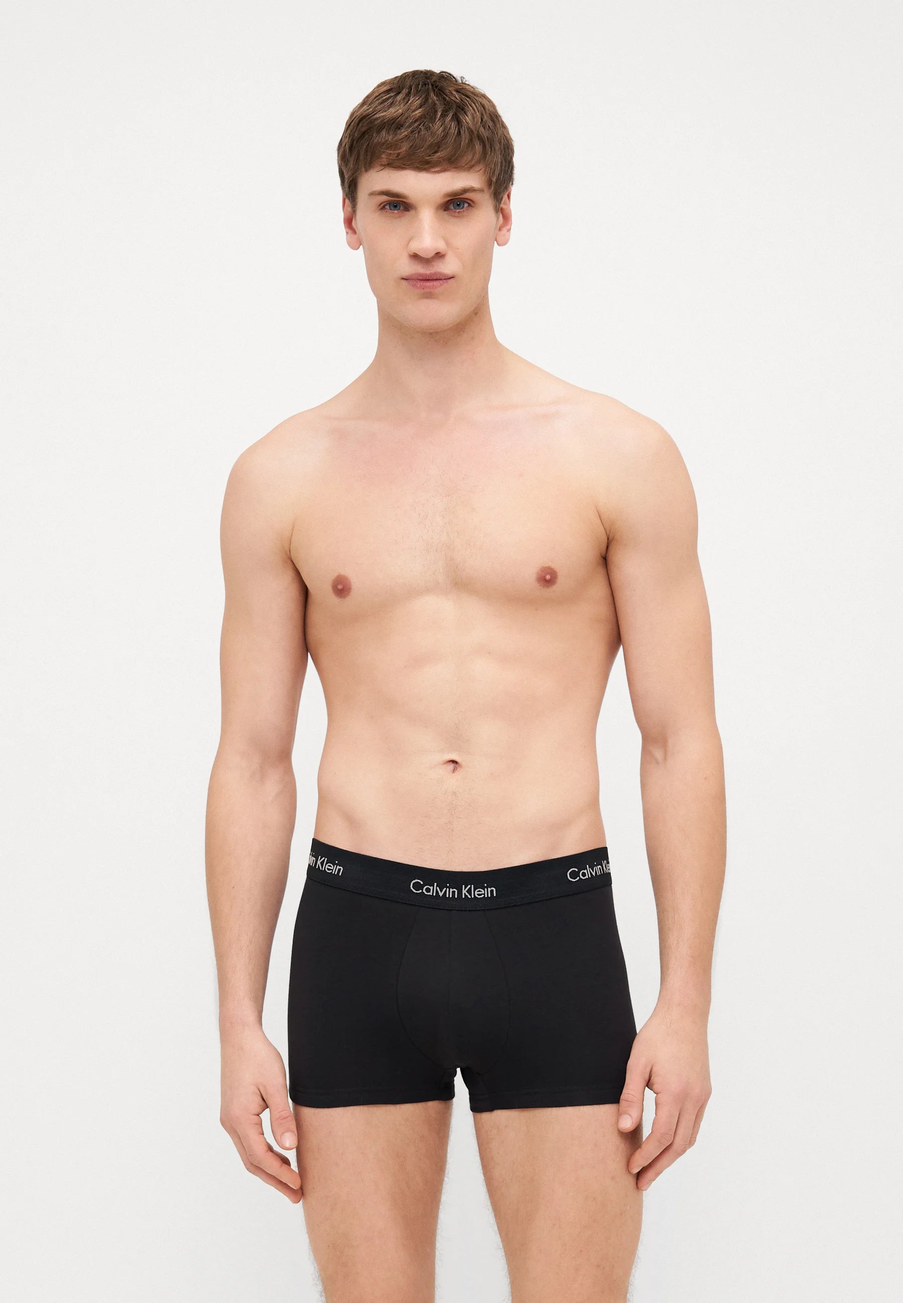 Calvin Klein Cotton Stretch Trunks – 3 Pack – Ash, Vintage Indigo , Sterling Blue