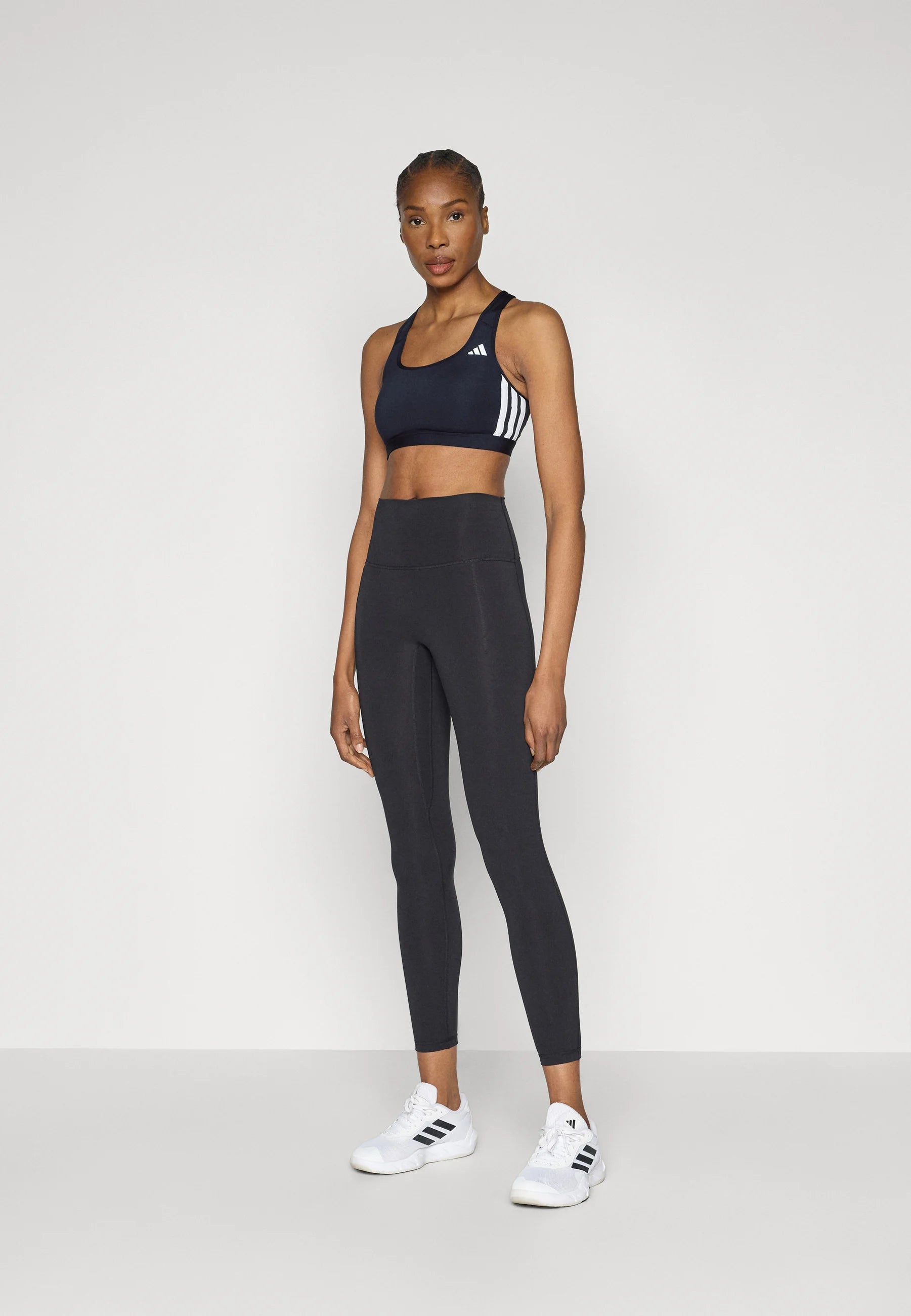 Adidas Performance Optime Essentials 3 Stripes Medium Support Bra – Black, White