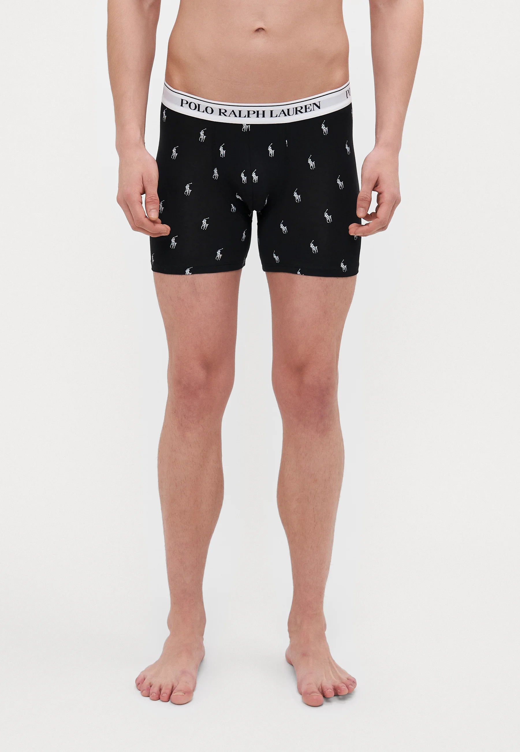 Polo Ralph Lauren Cotton Stretch Boxer Briefs – 3 Pack – Black, Barclay Heather, White