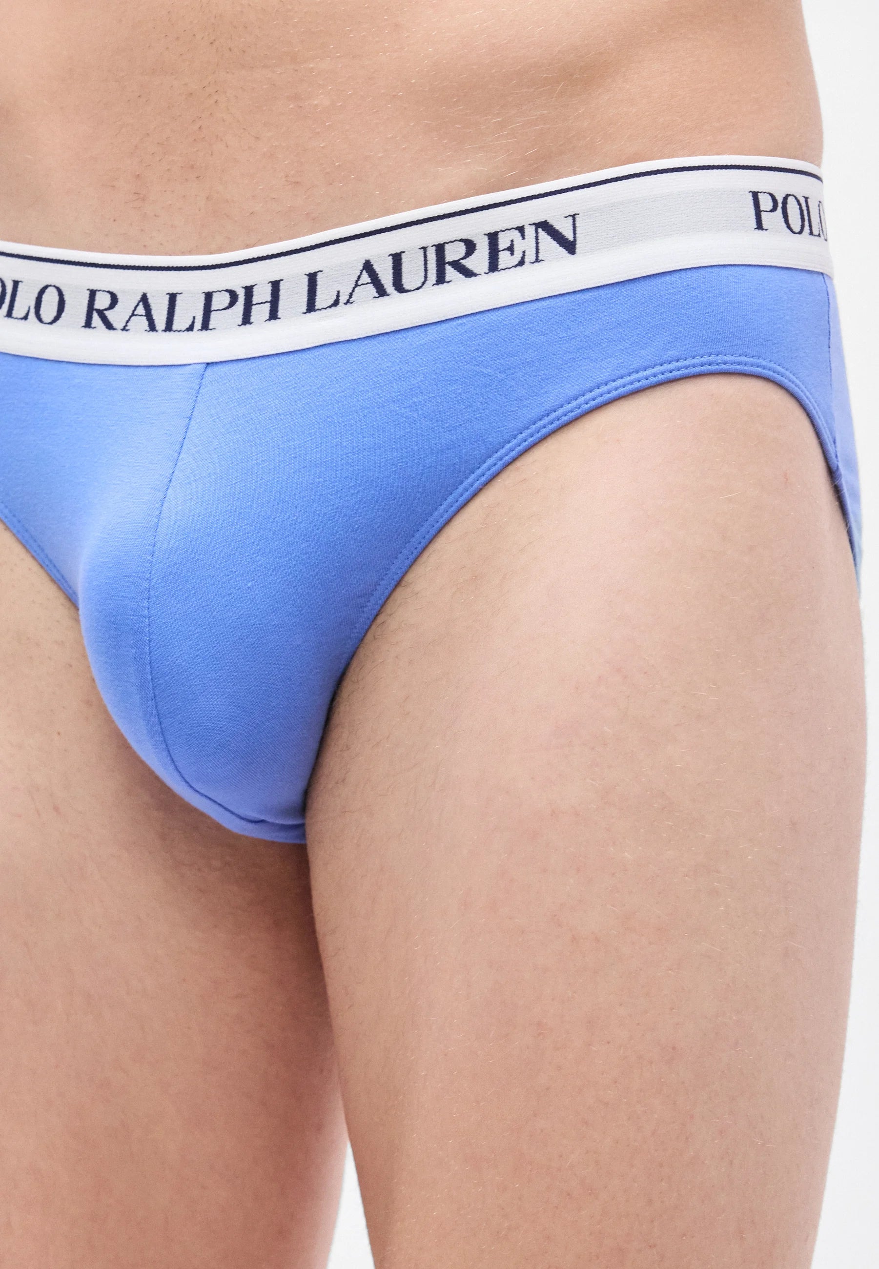 Slips Polo Ralph Lauren en coton stretch – Taille basse – Lot de 3 – Bleu, Bleu marine, Gris
