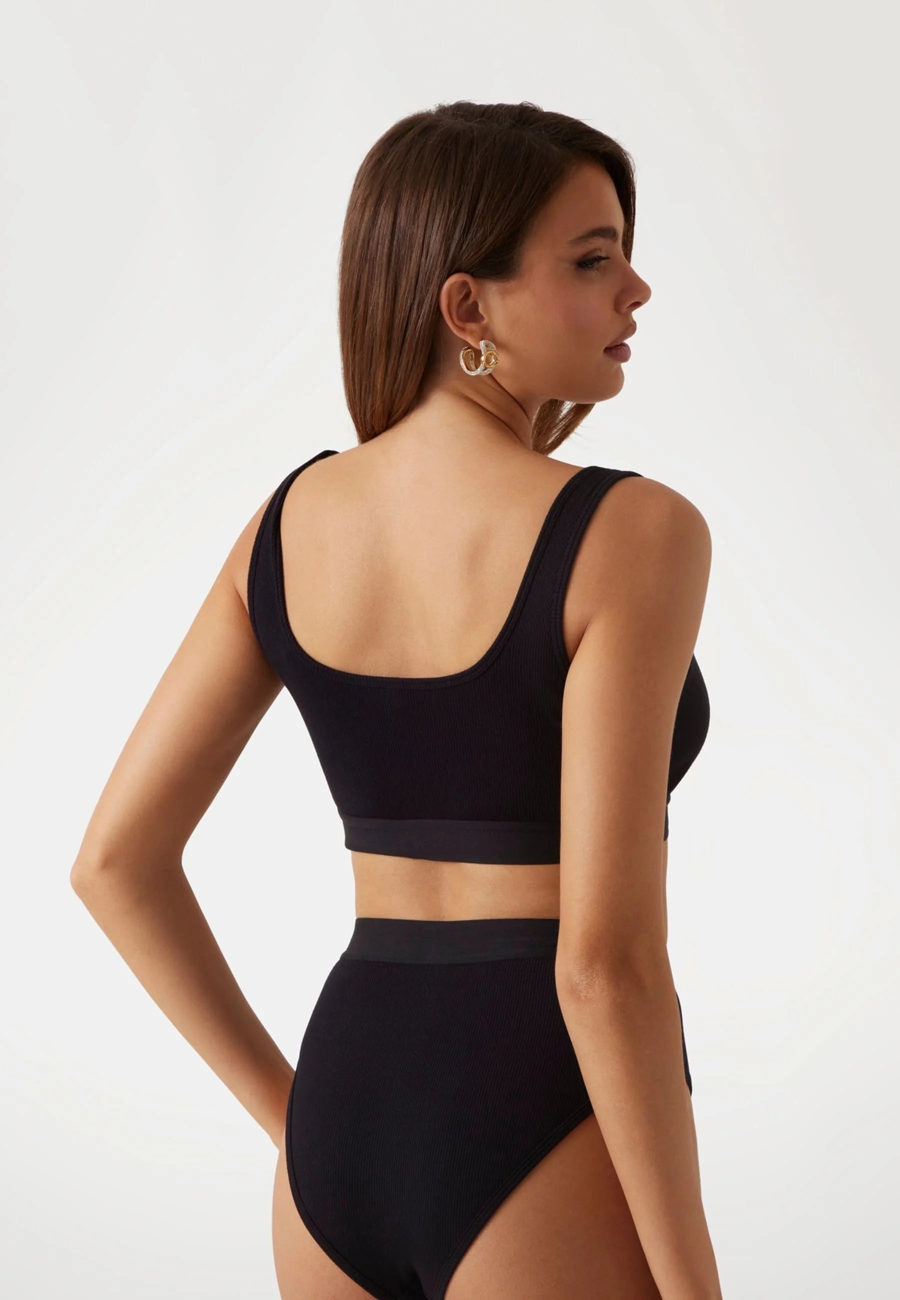 Guess Tessa gerippter Soft-BH – Schwarz