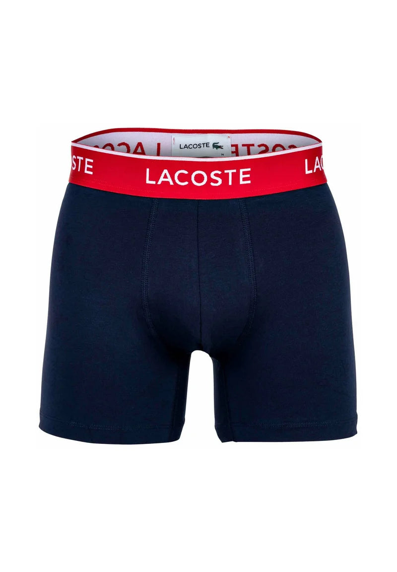 Lacoste 6er-Pack Stretch-Unterhosen mit Logobund – Dunkelblau, Rot, Grün