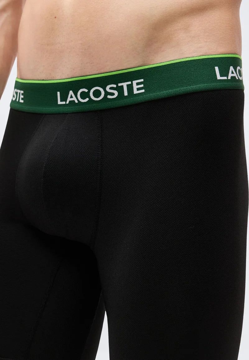 Lacoste Sport Underwear 3 Pack Stretch Boxer Briefs – Black