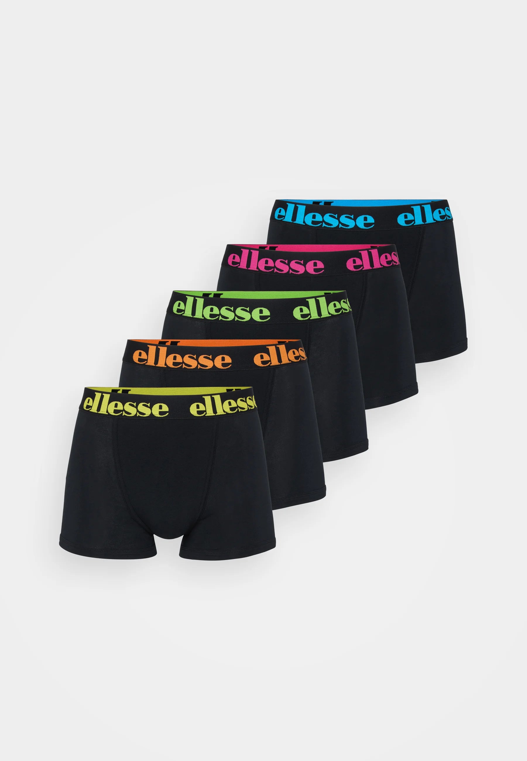 Lot de 5 boxers Ellesse Nurra – Noir avec ceinture multicolore