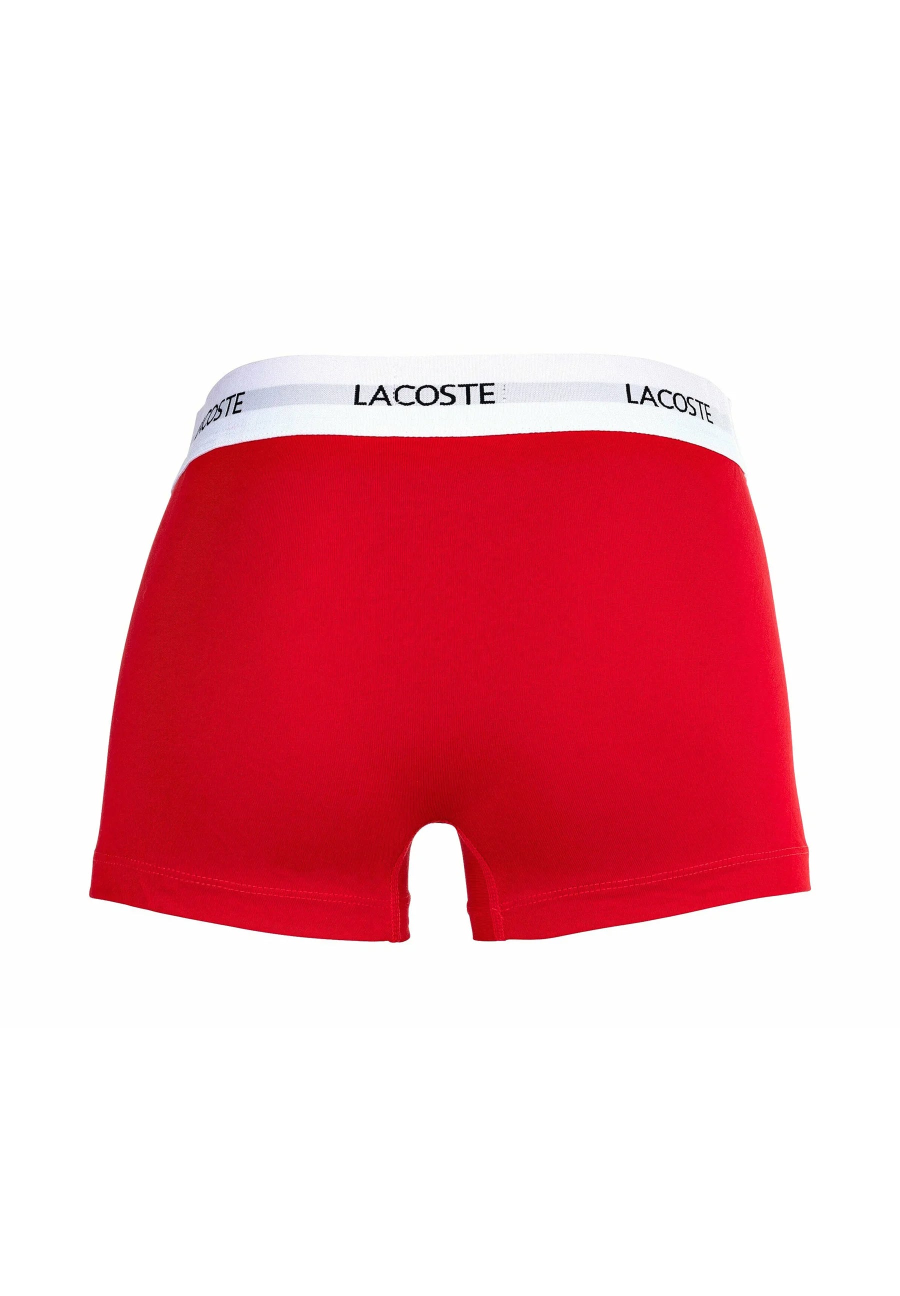 Lacoste 6 Pack Stretch Logobund Trunks – Red, Blue, Black