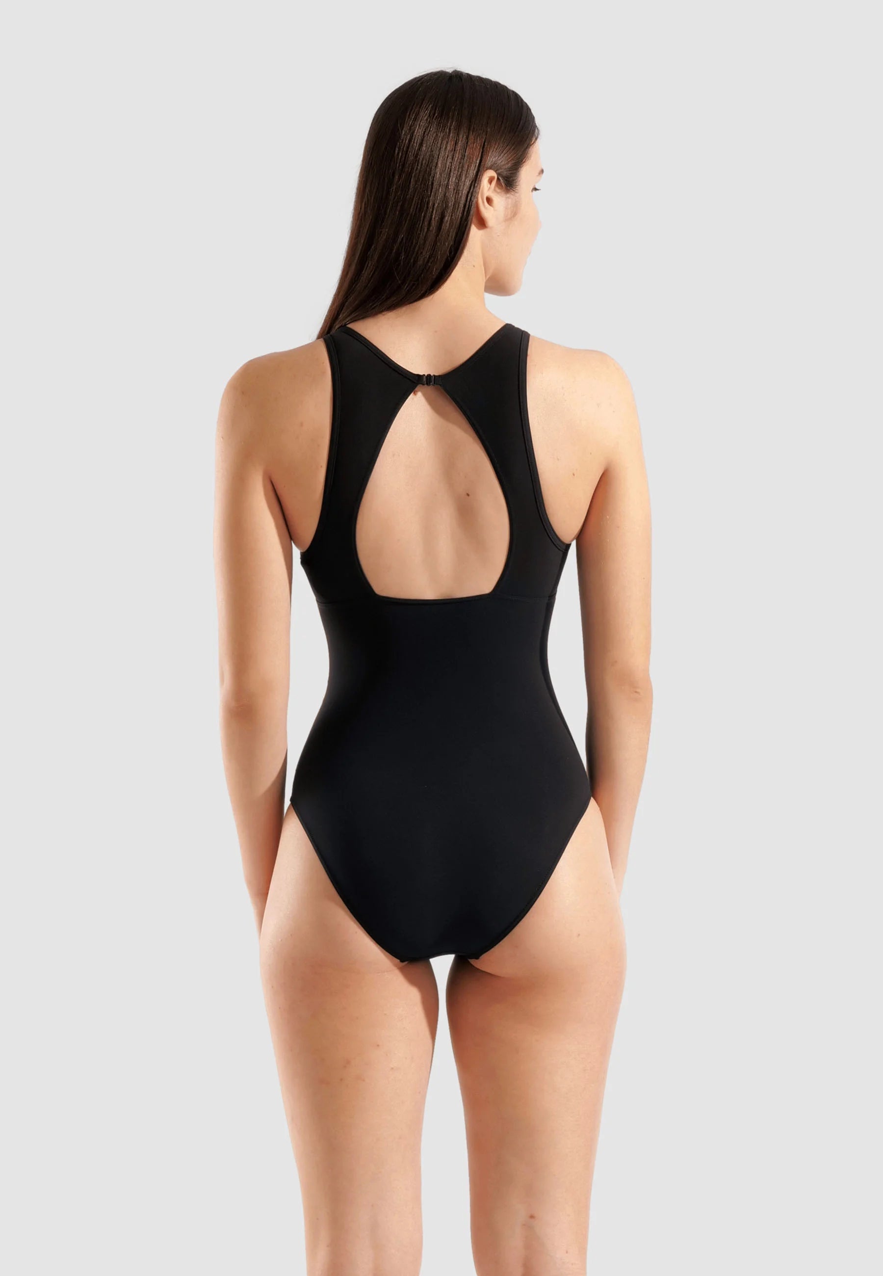 Costume da bagno intero Arena Mesh con spacco sul retro - Nero