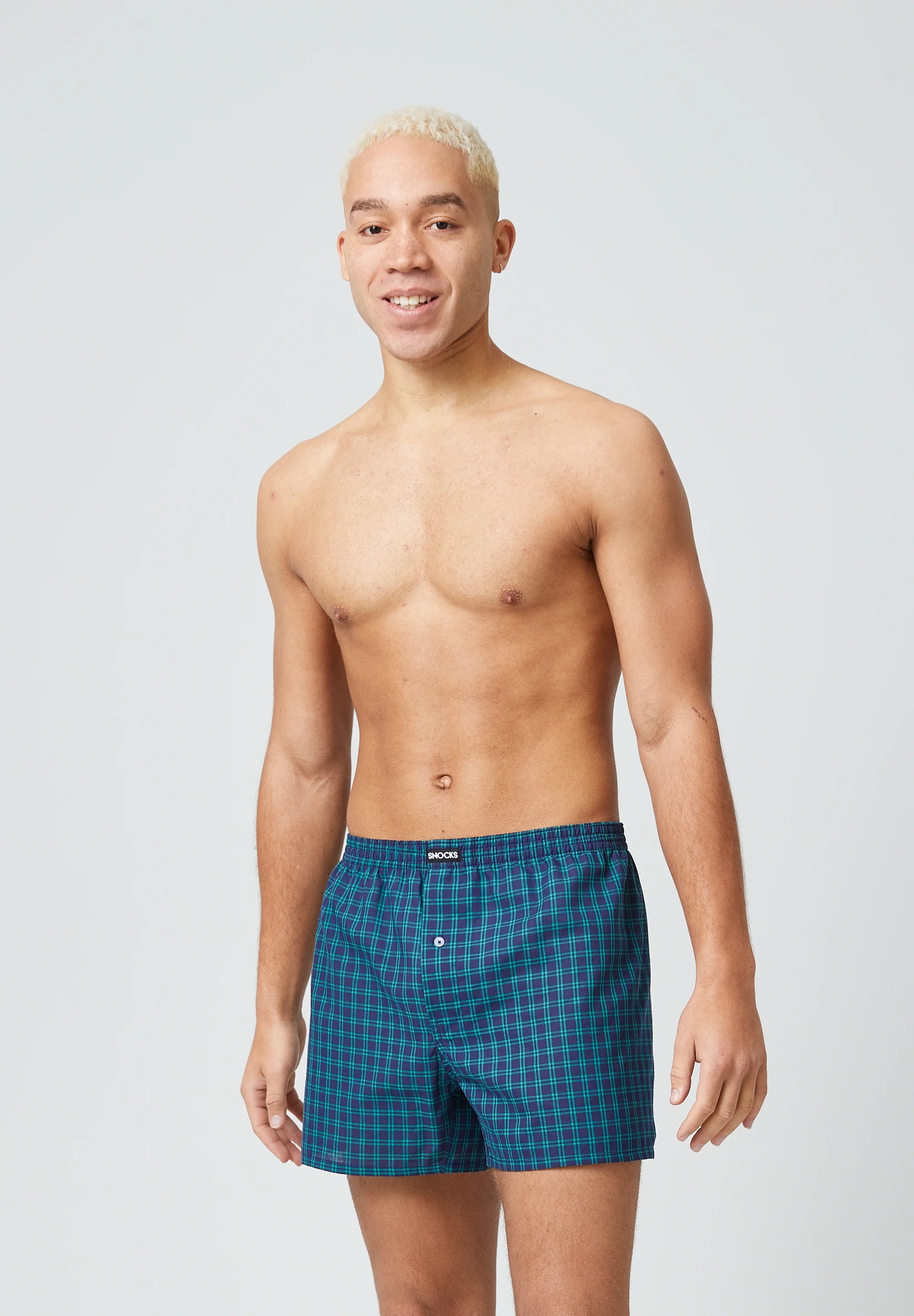 SNOCKS American 3 Pack Boxer Shorts – Green Pattern Mix