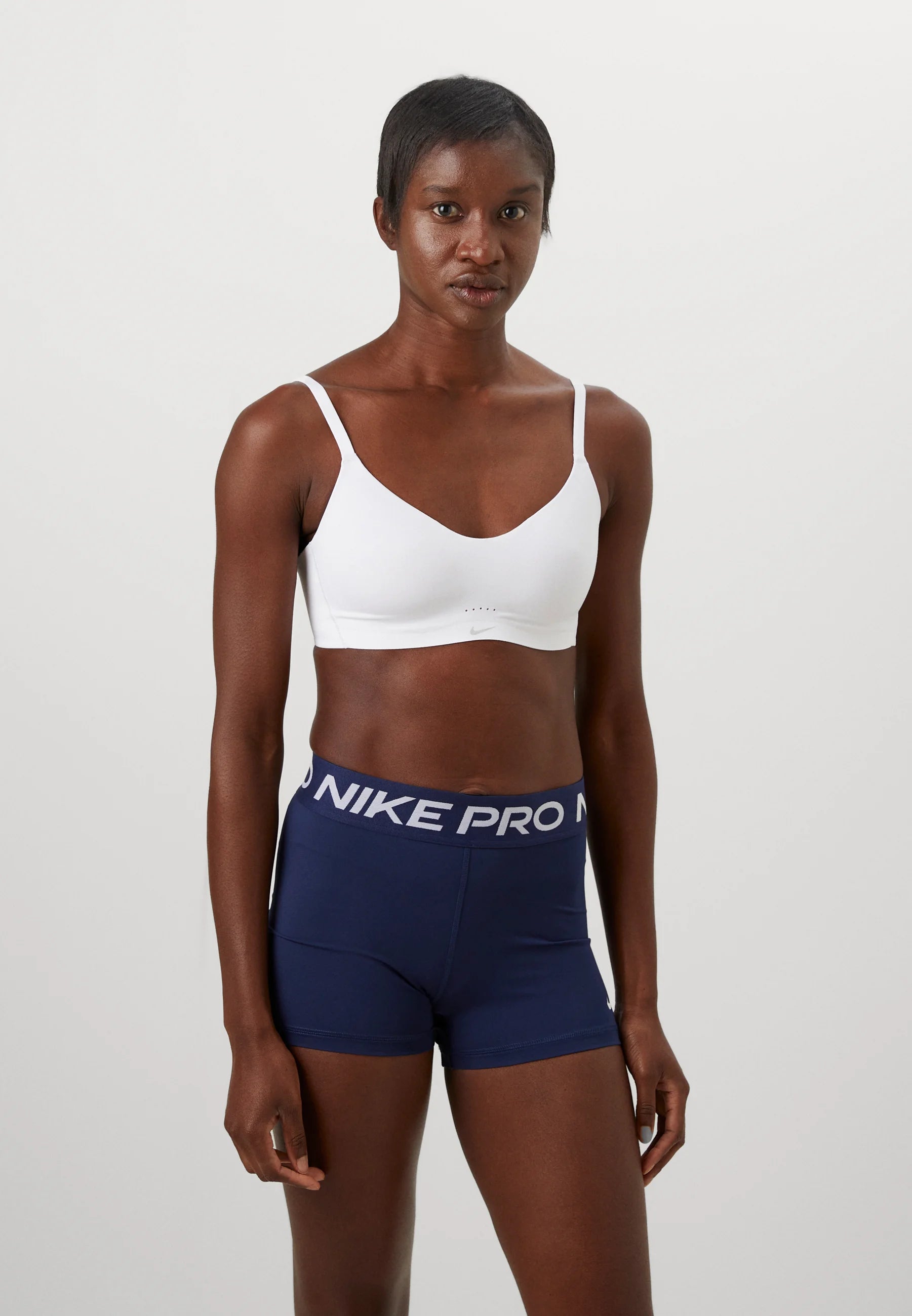 Nike Performance Alate Minimalist Light Support Bra – White, Cool Grey