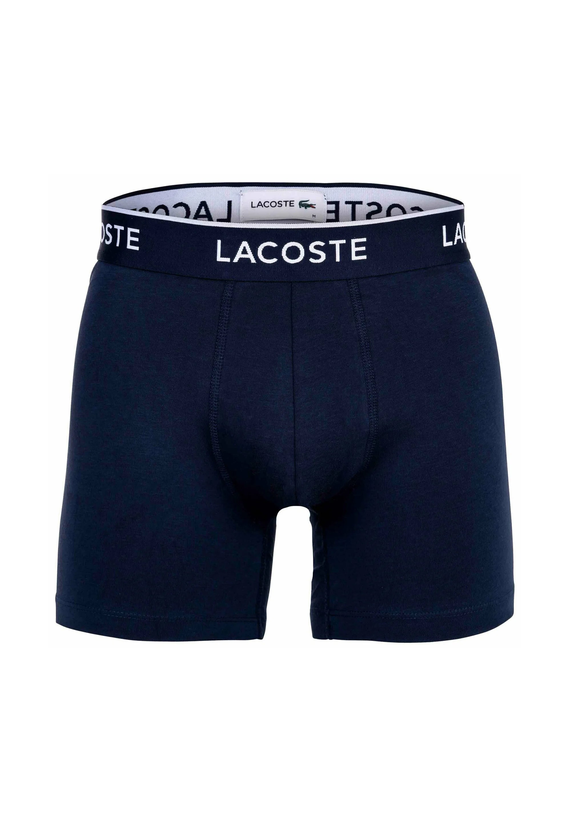 Lacoste 6er-Pack Stretch-Unterhosen mit Logobund – Dunkelblau, Rot, Grün