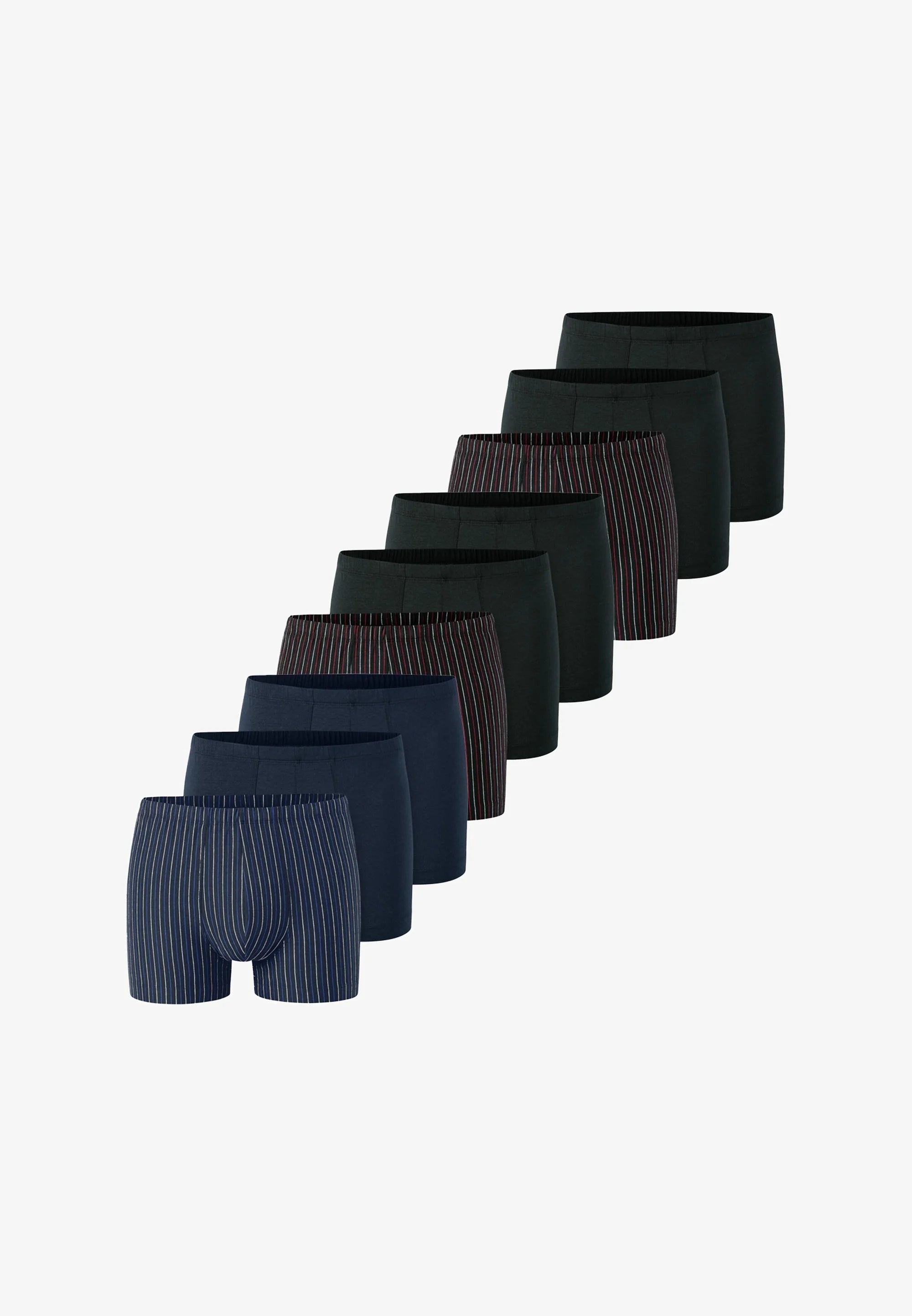 Lot de 9 boxers Schiesser 95 5 Essentials – Noir, Bleu foncé