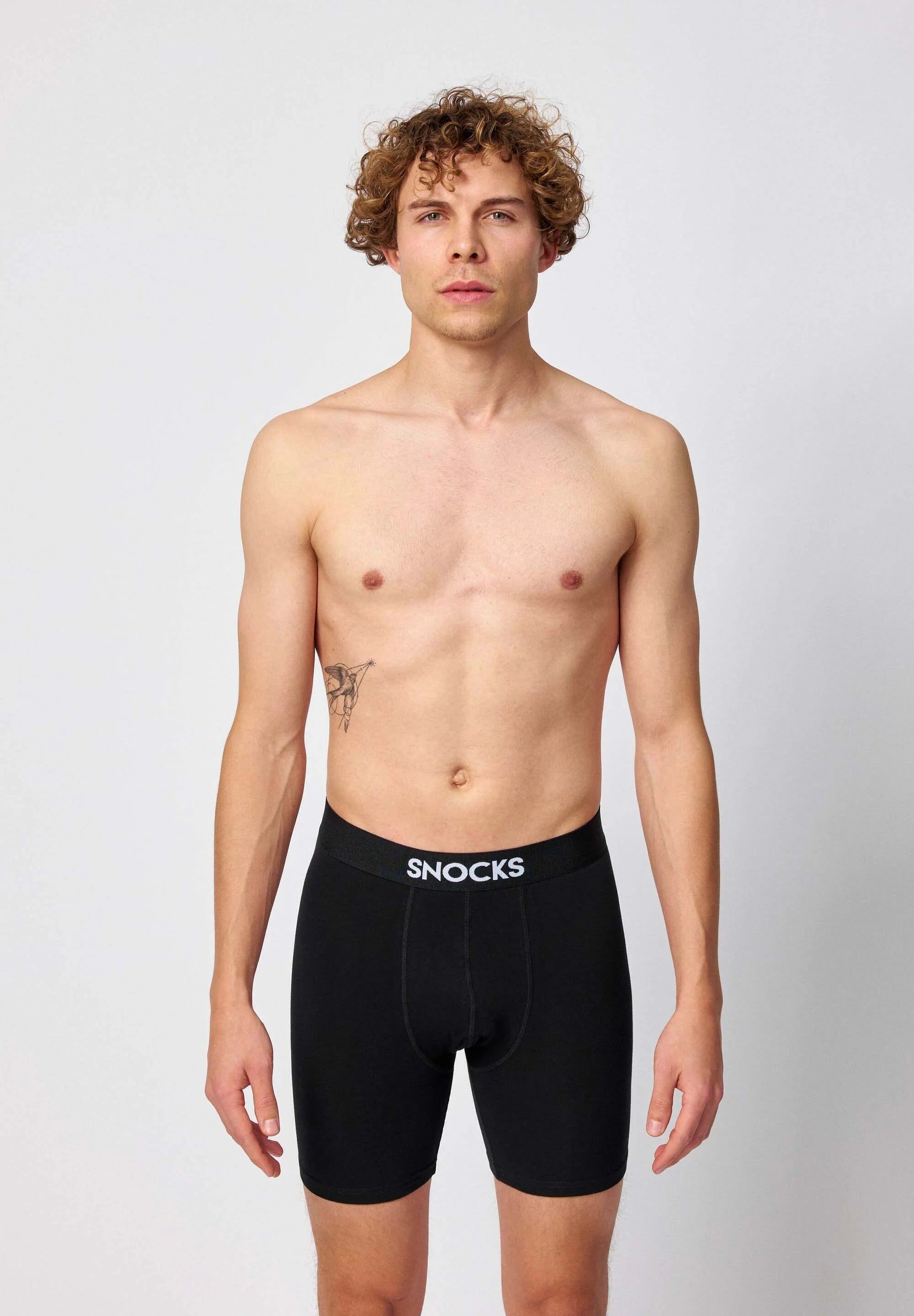 SNOCKS Boxerky s dlouhými nohavicemi – černé