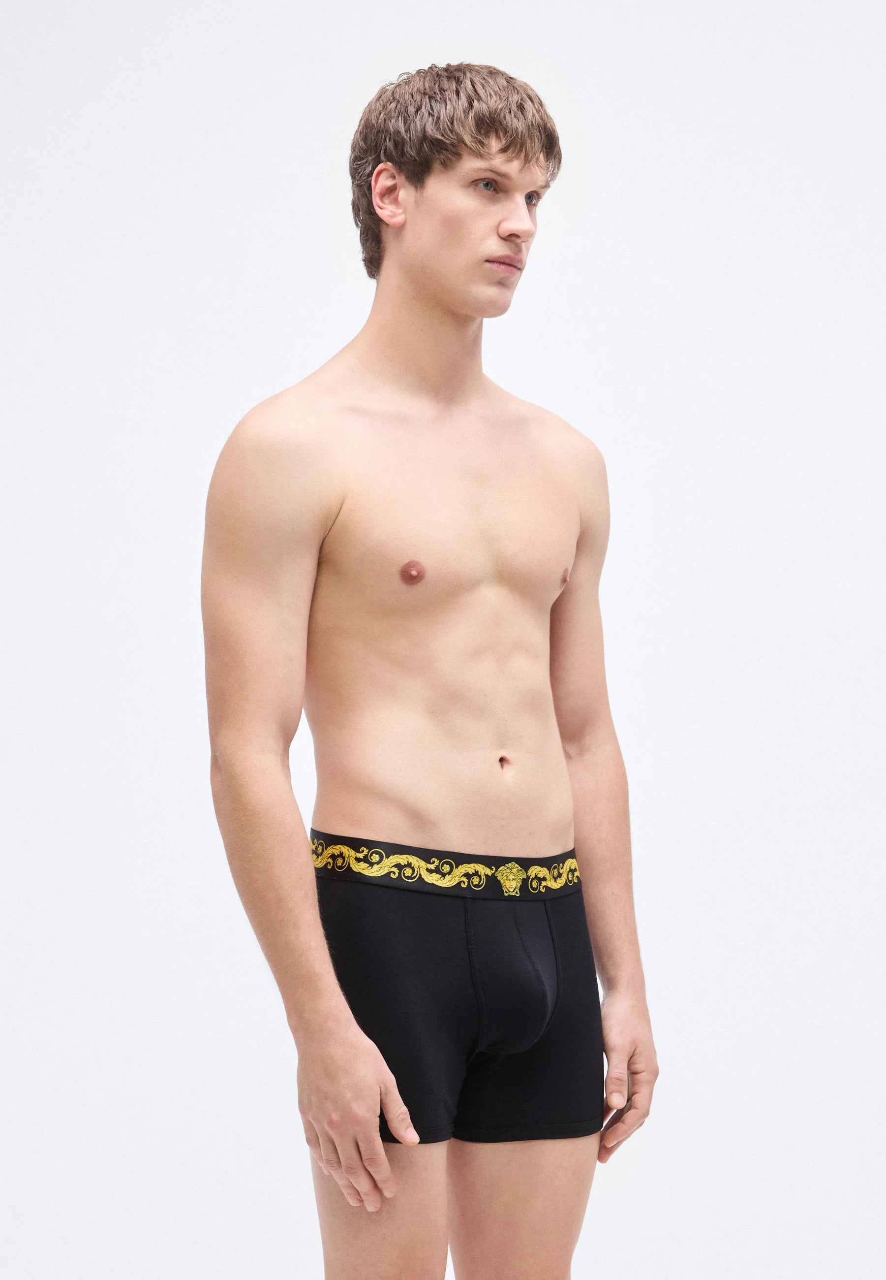 Triky Versace Cotton Stretch s potiskem – nízké – černé, zlaté barvy