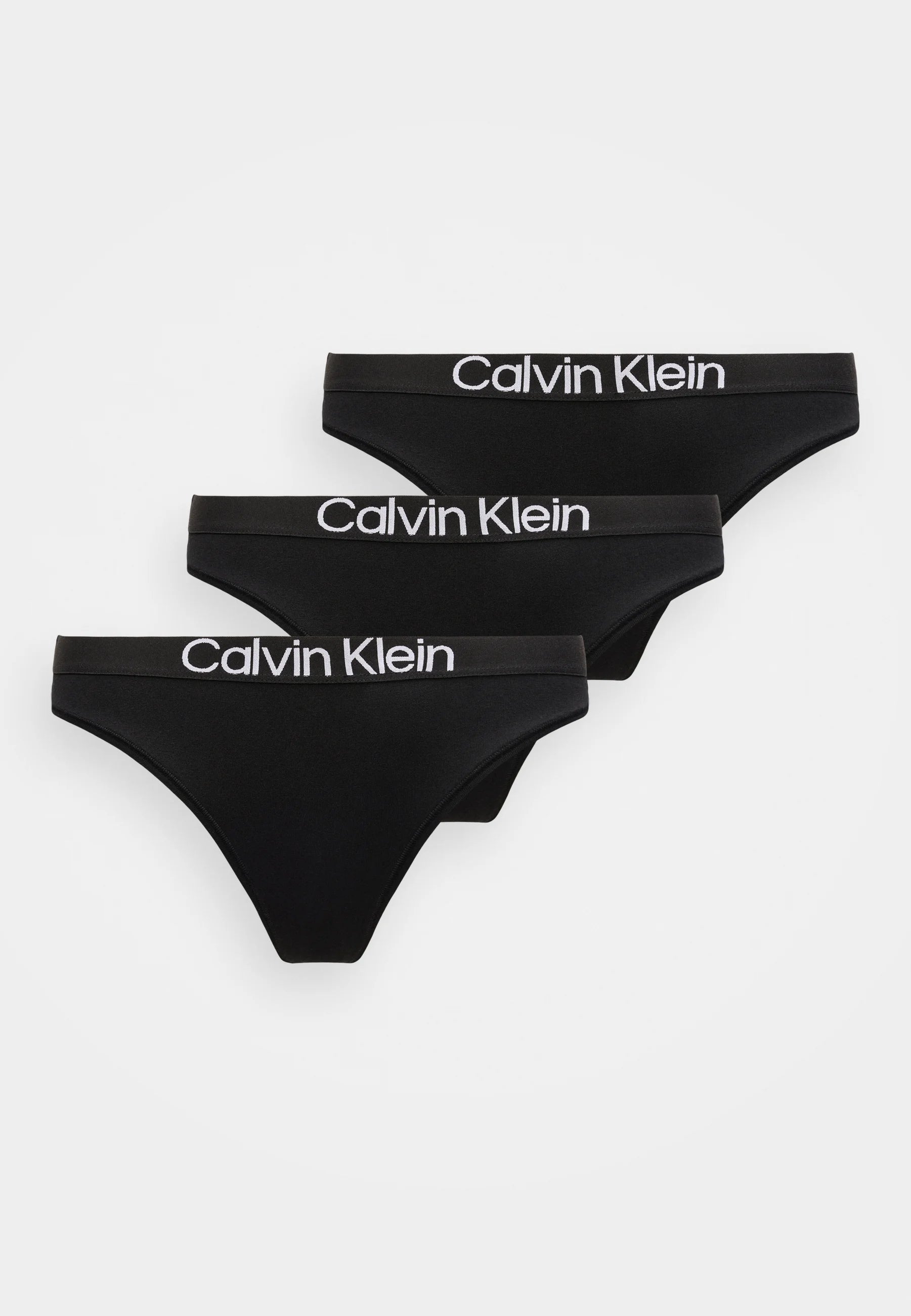 Calvin Klein Extra Soft 3-Pack Thongs – Black