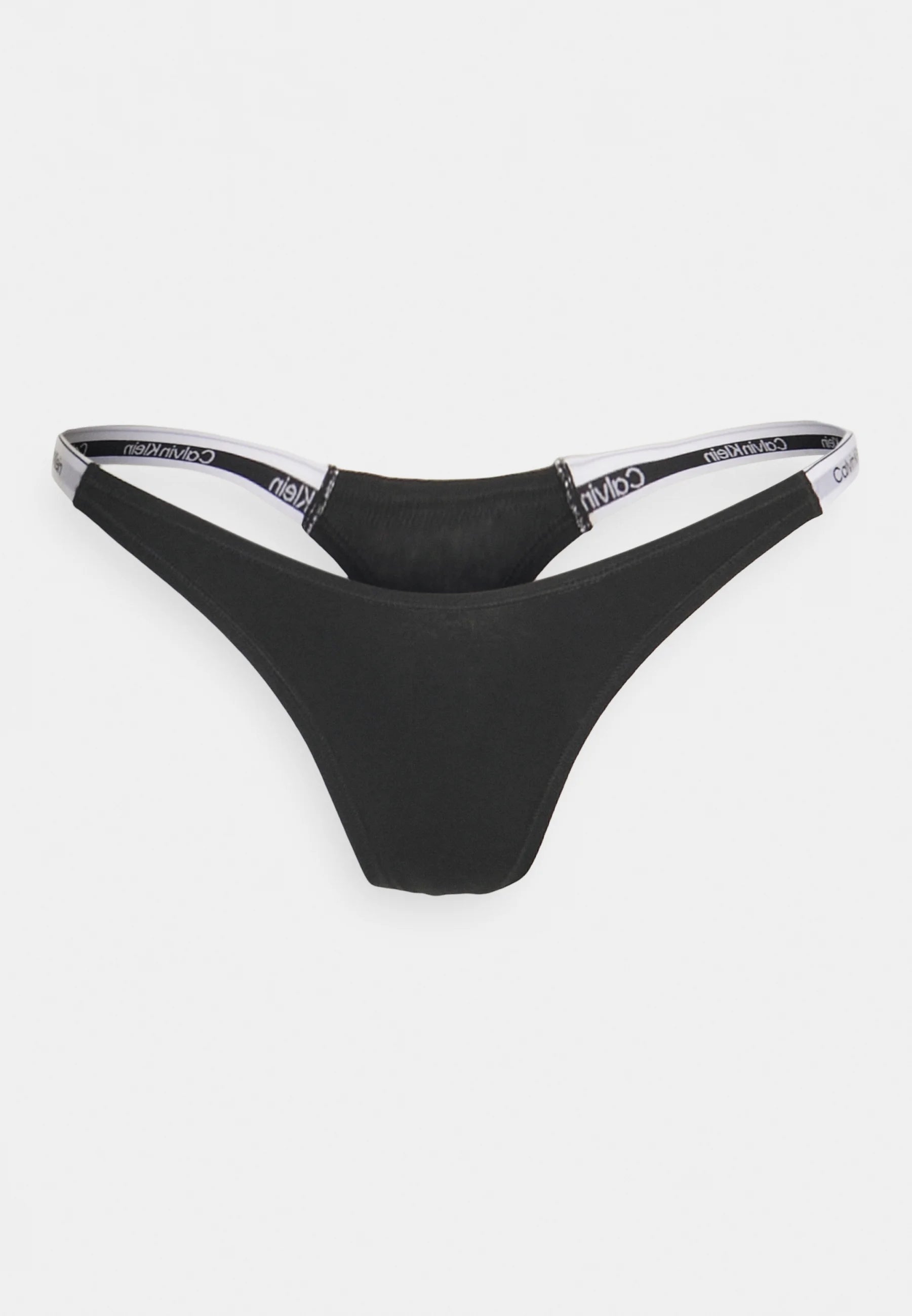 Calvin Klein Dipped String Icon Logo Thong – Black