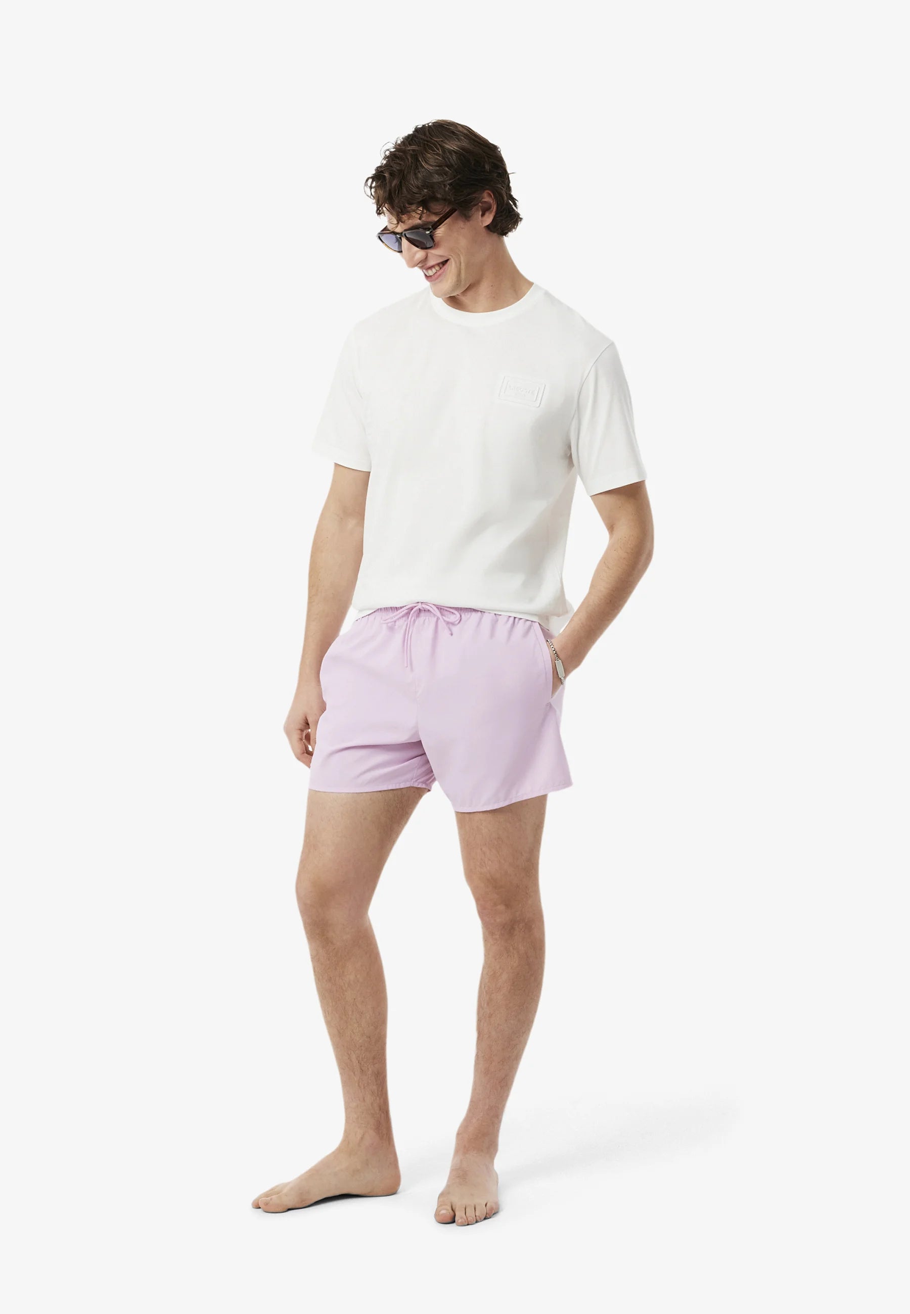 Lacoste Swim Shorts – Rose Vert-MW