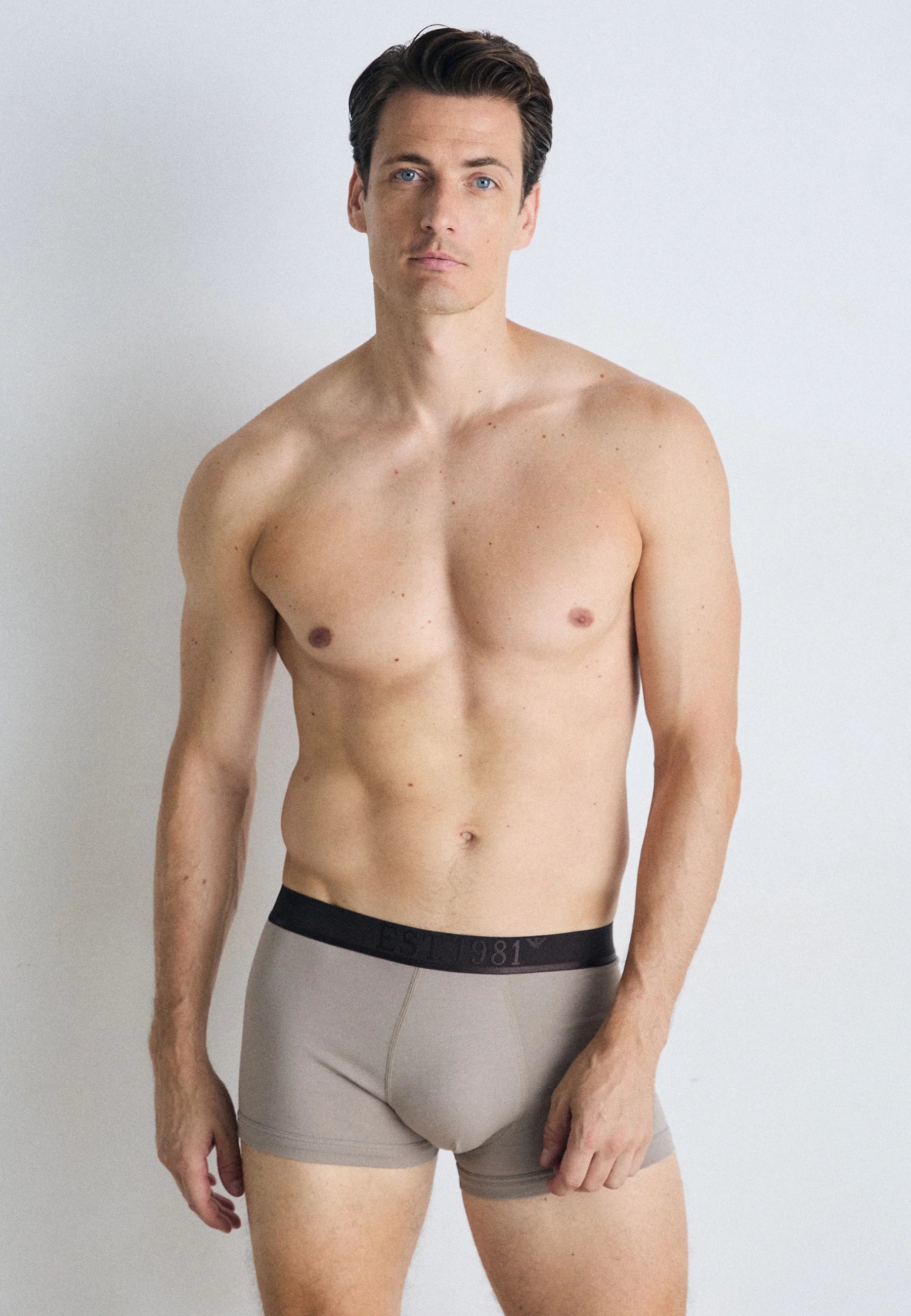 Emporio Armani Premium Stretch Trunks Confezione da 3 – Choco, Fungi, Surf