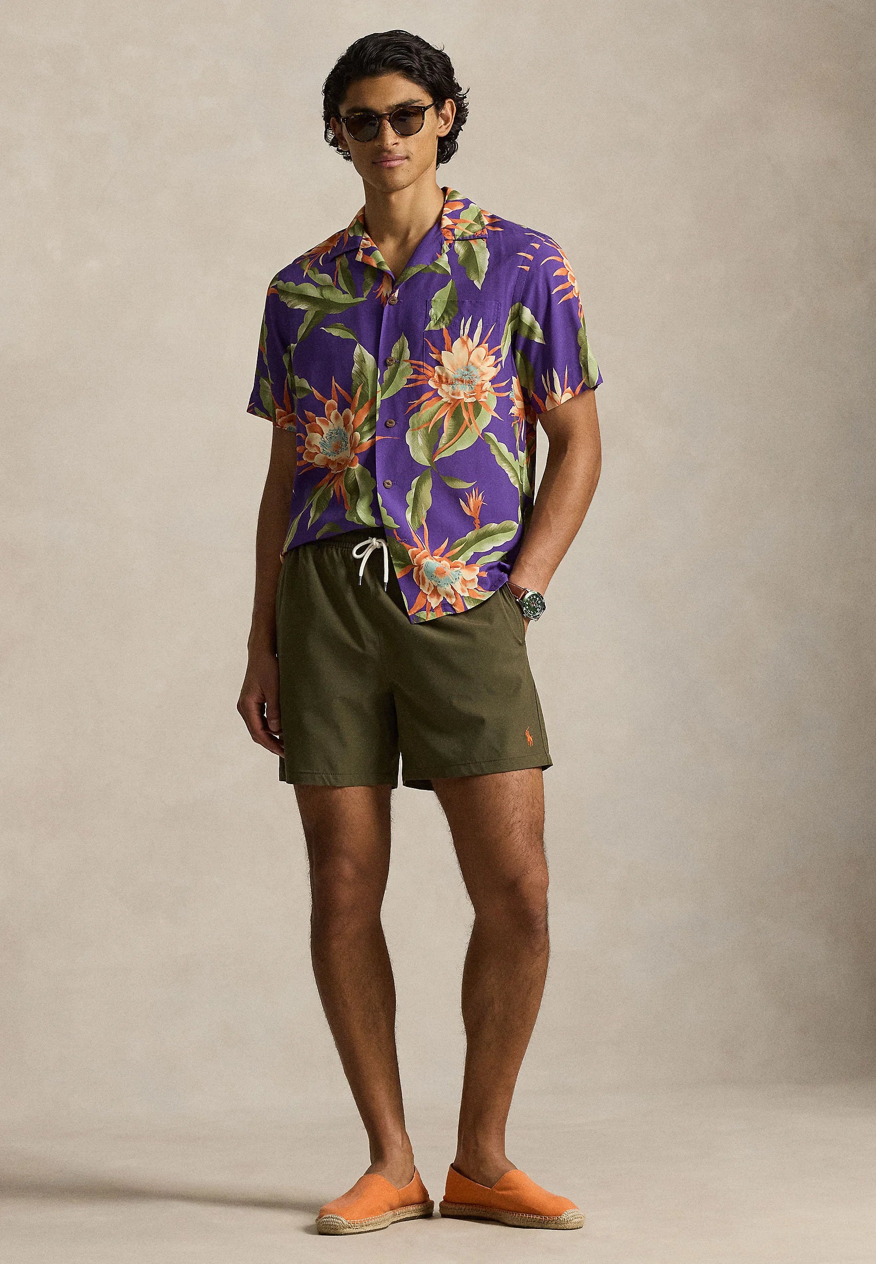 Short de bain Polo Ralph Lauren Canopy Olive Traveler - Olive