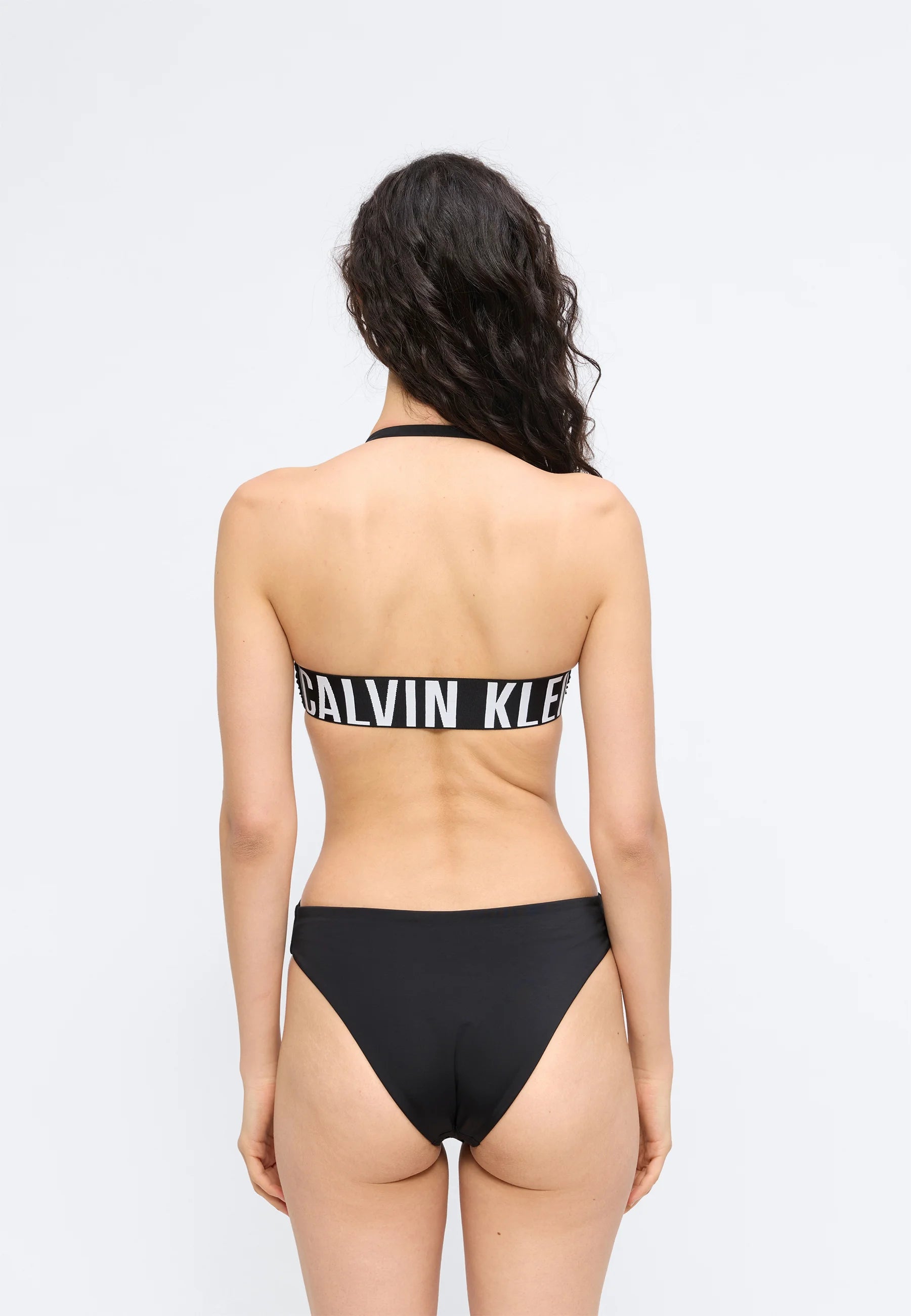 Jednodílné plavky Calvin Klein Intense Power bez ramínek – černé