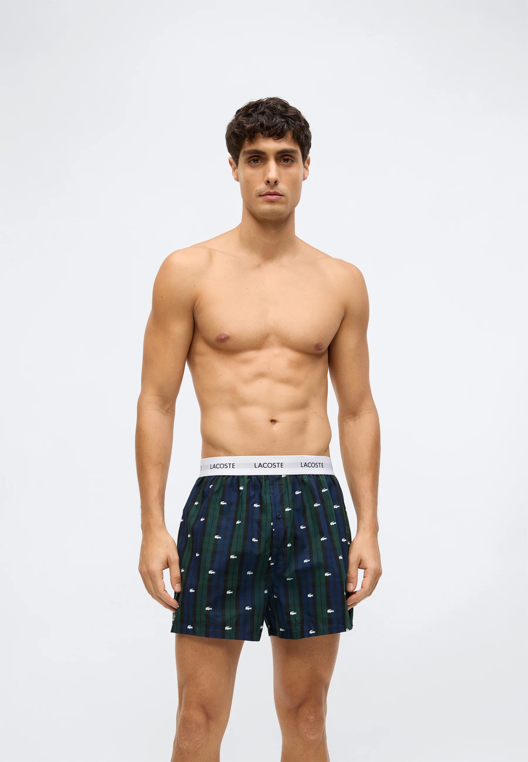 Boxer in cotone sciolto Lacoste intimo confezione da 3 - Blu navy, Sinople