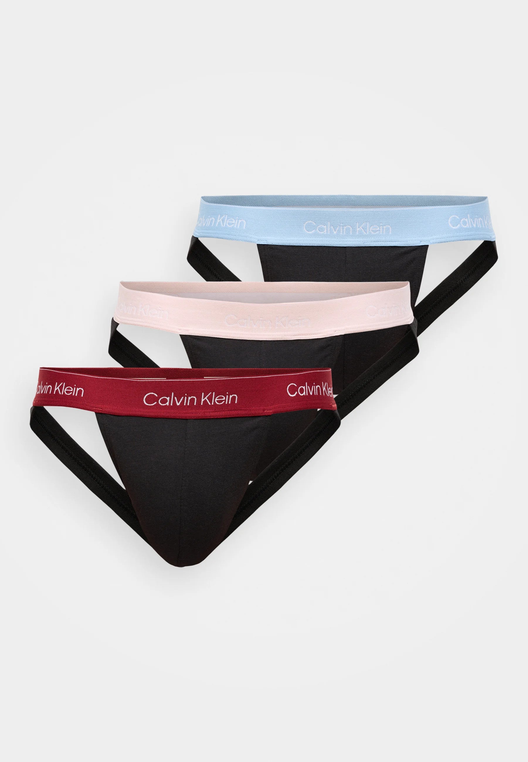 Calvin Klein Cotton Stretch Jock Straps – 3 Pack – Black, Fall Berry, Frozen