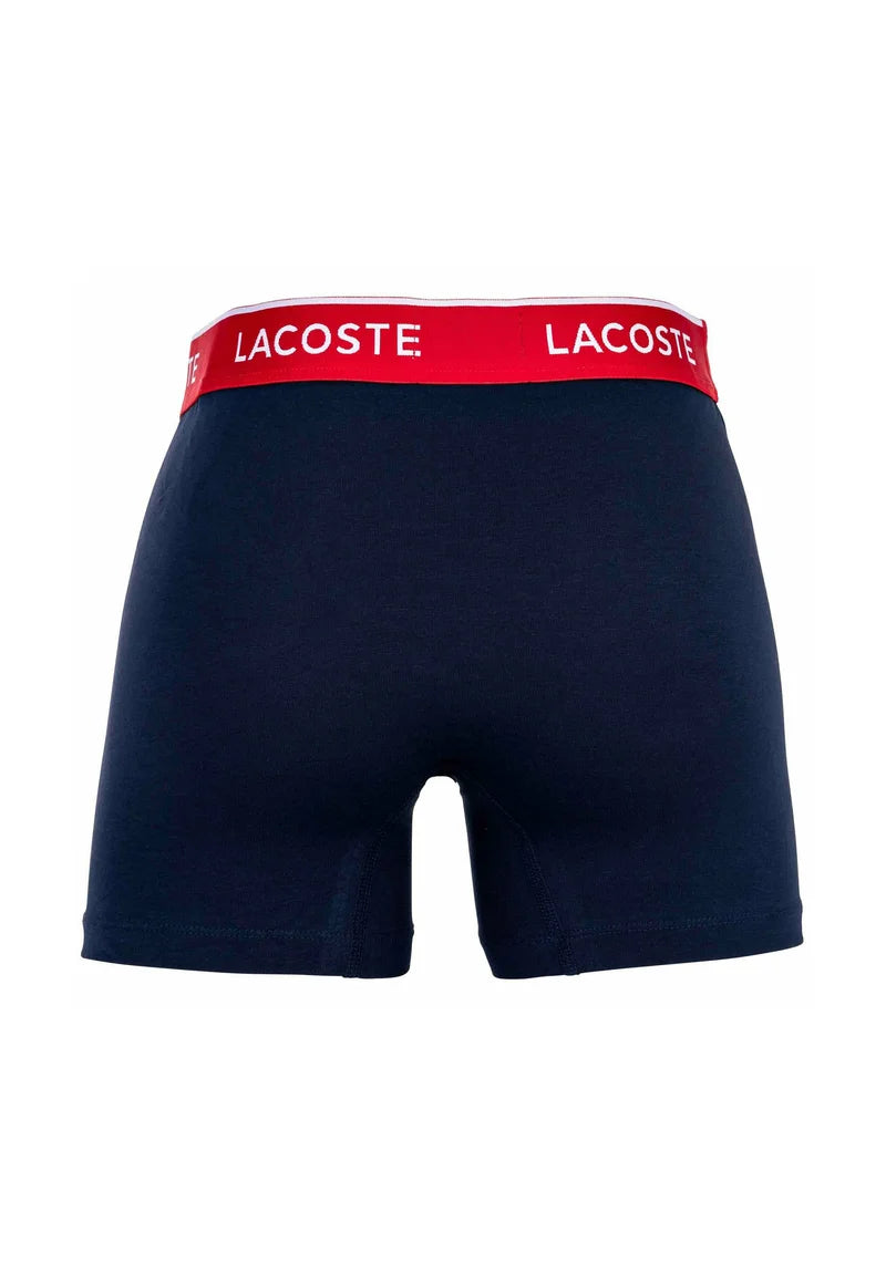 Lacoste 6er-Pack Stretch-Unterhosen mit Logobund – Dunkelblau, Rot, Grün