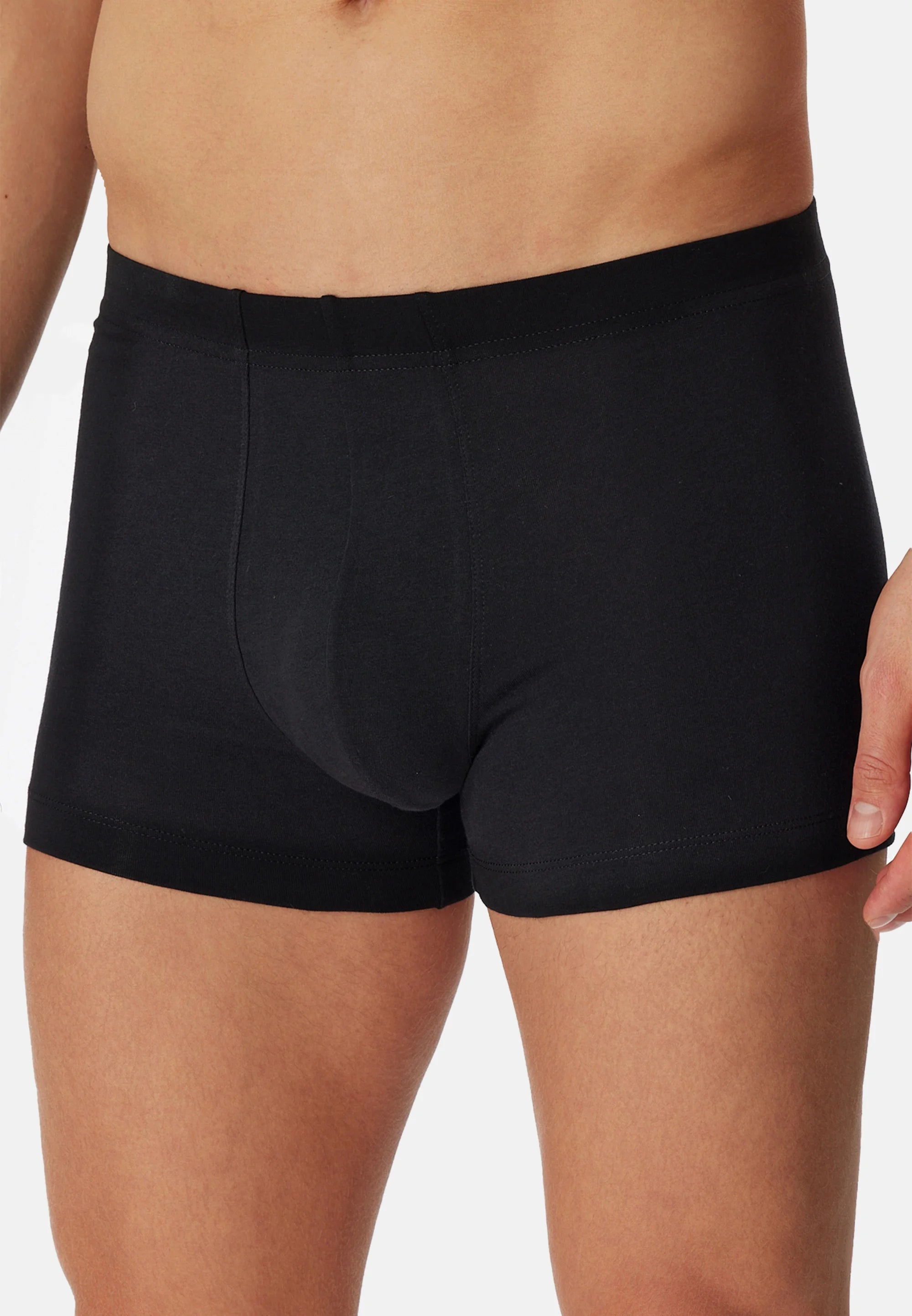 Schiesser Cotton Stretch Trunks – Dark Blue, Black