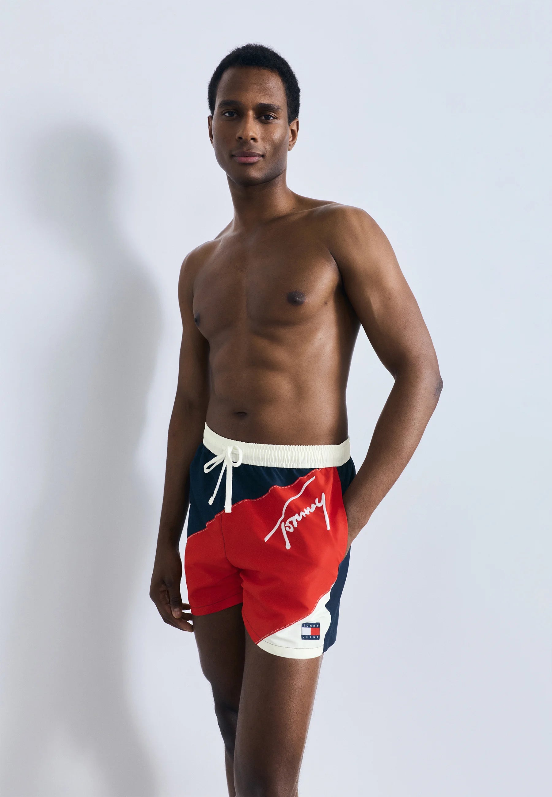 Short de bain Tommy Hilfiger Color Block - Deep Crimson