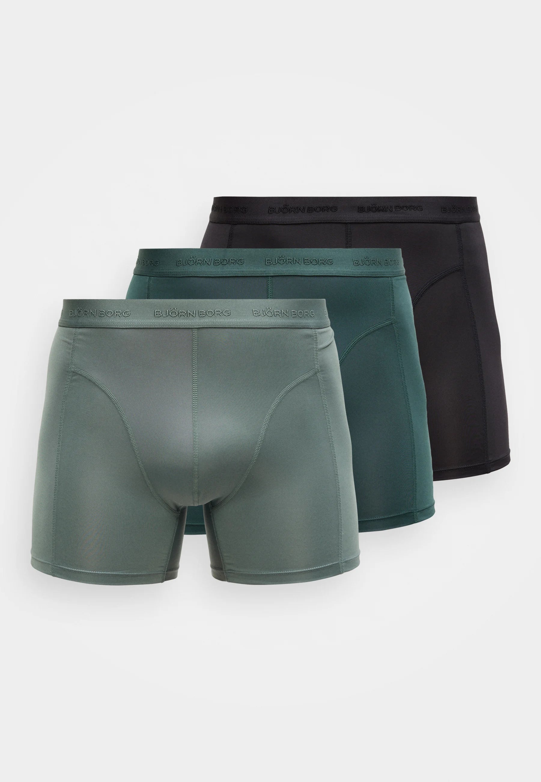 Lot de 3 boxers Björn Borg – noir, vert, vert clair