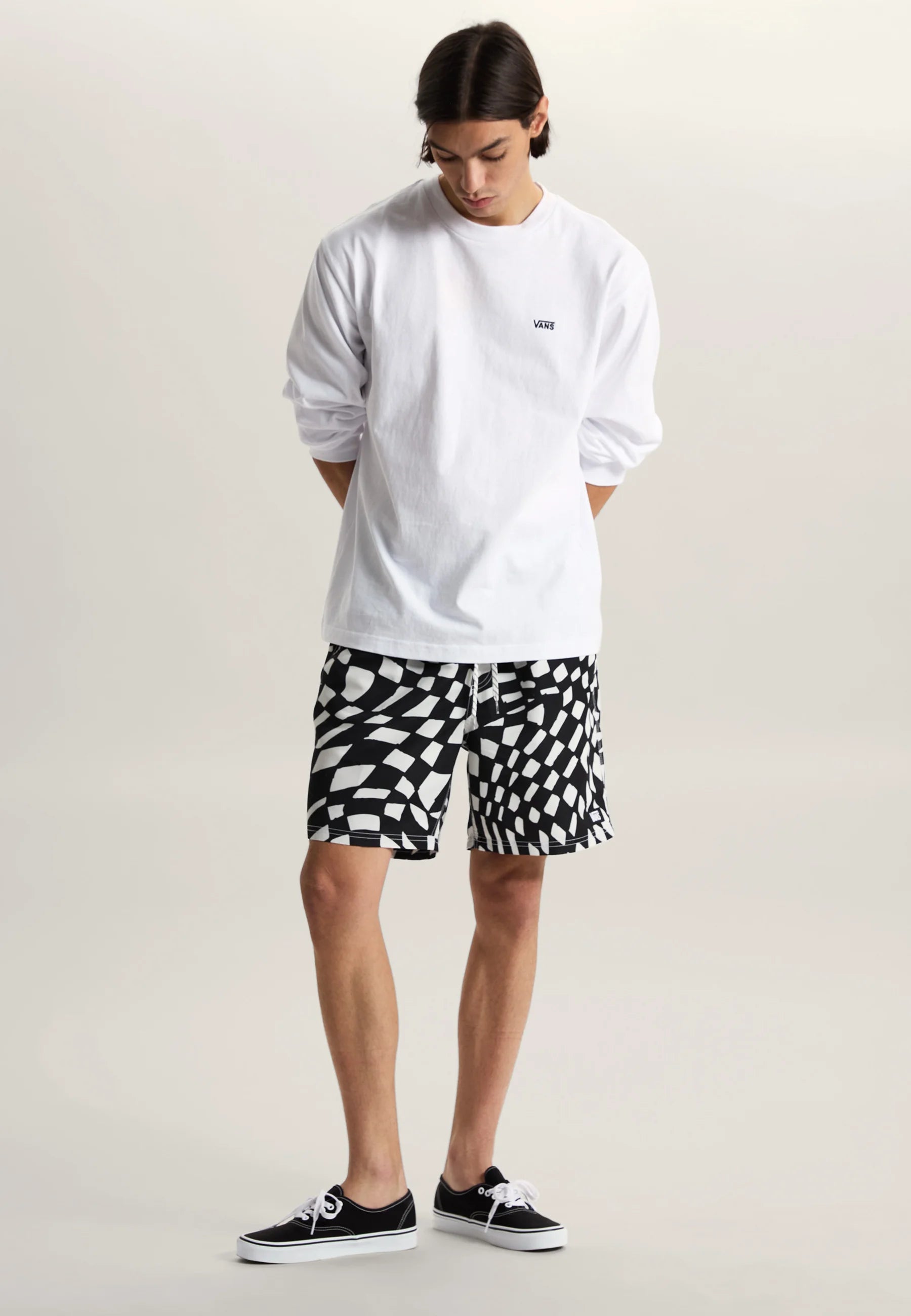 Short de bain imprimé élastique Vans Primary – Noir