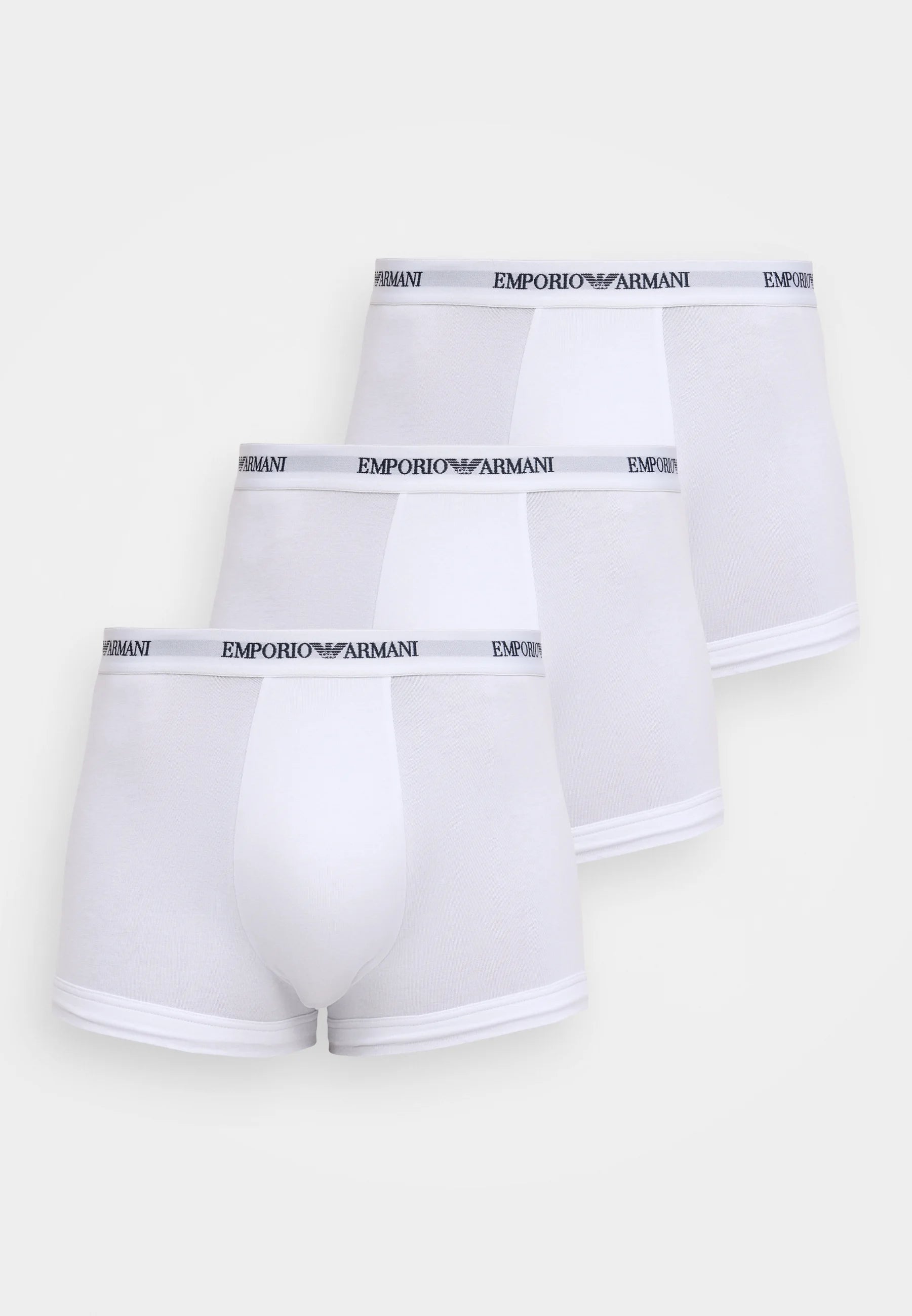 Lot de 3 boxers en coton stretch de qualité supérieure Emporio Armani - Blanc