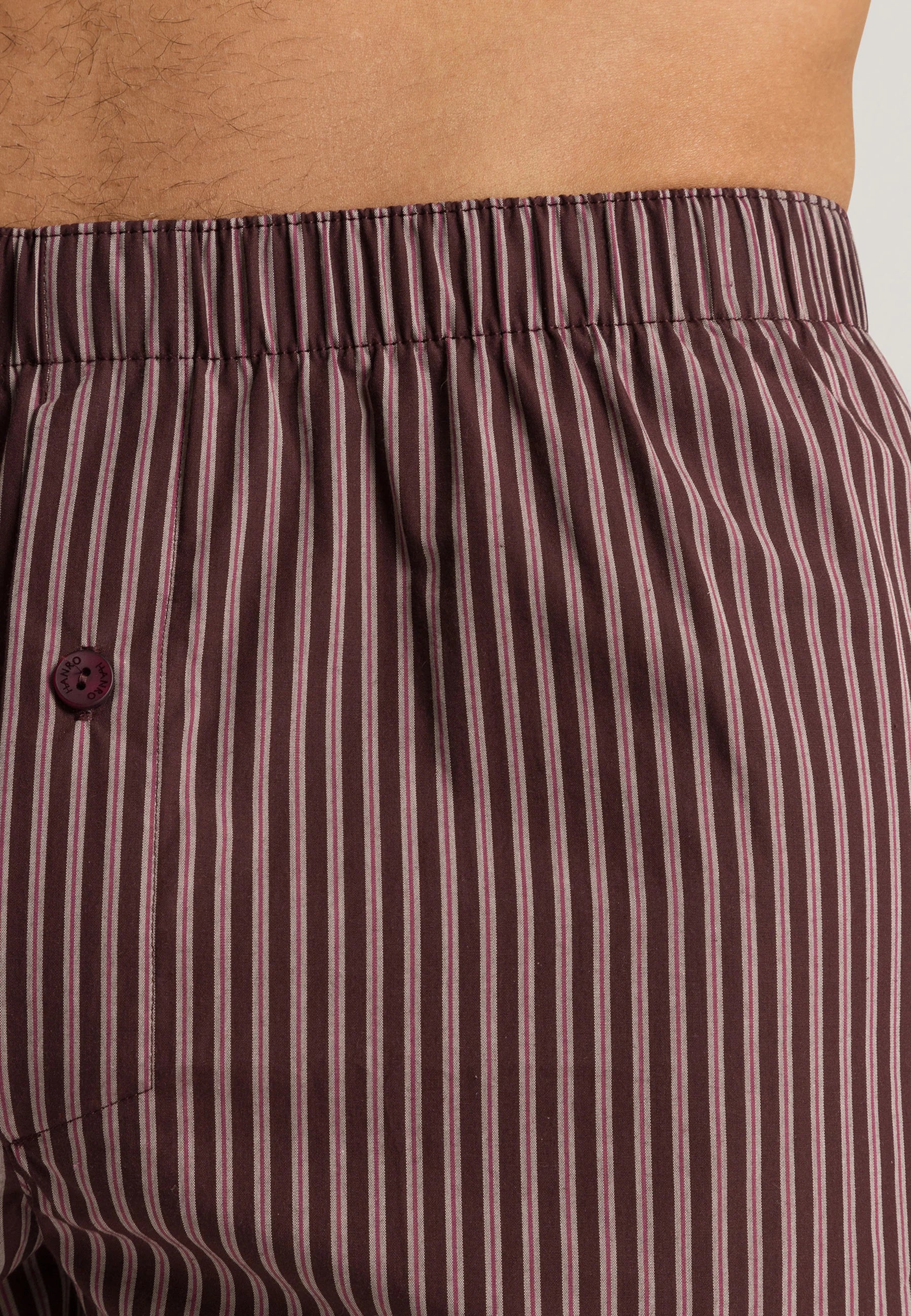 Boxerky HANRO FANCY – Dark Wine Stripe