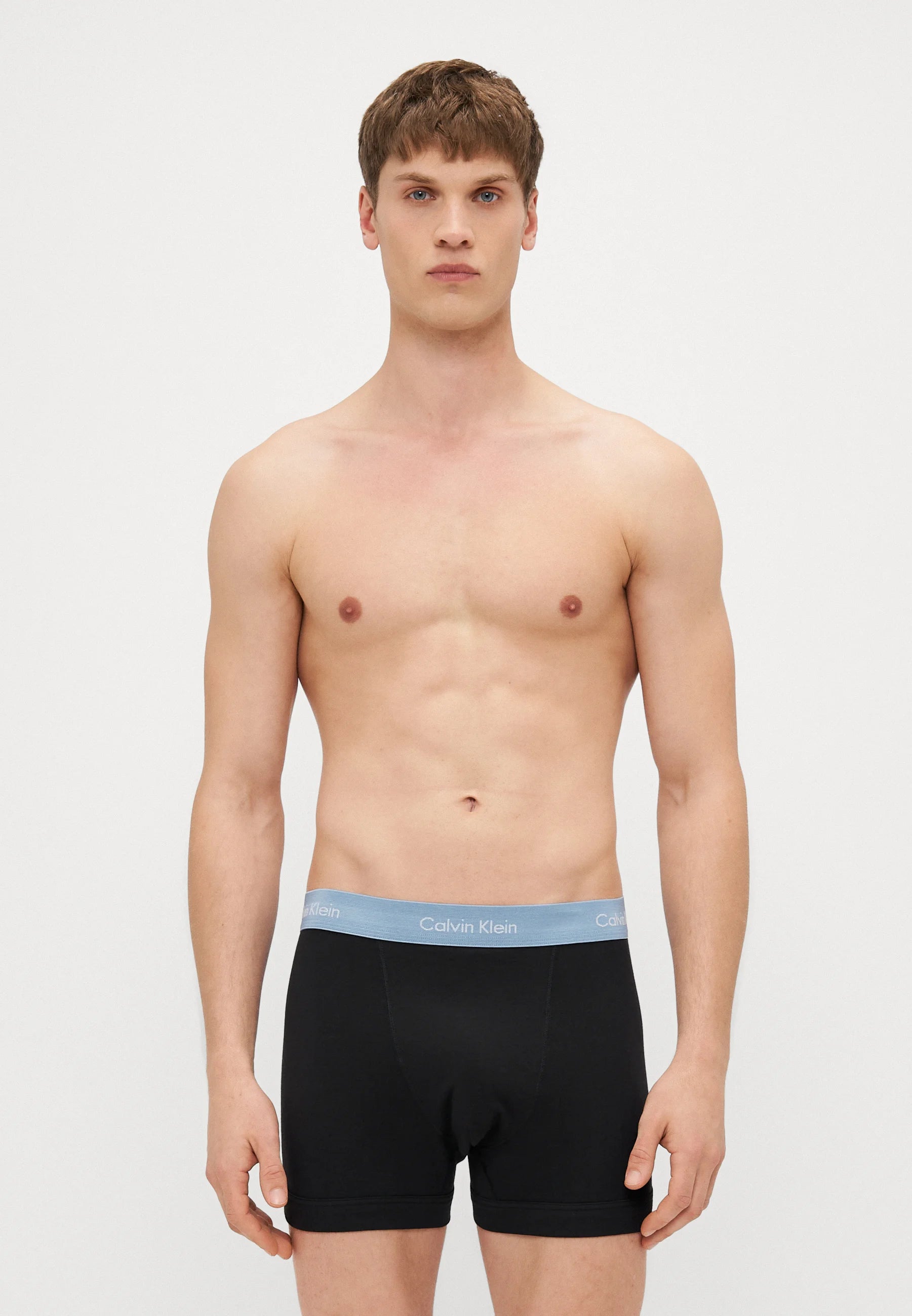 Boxers Calvin Klein en coton stretch – Lot de 3 – Noir, Denim délavé, Teinte, Beau
