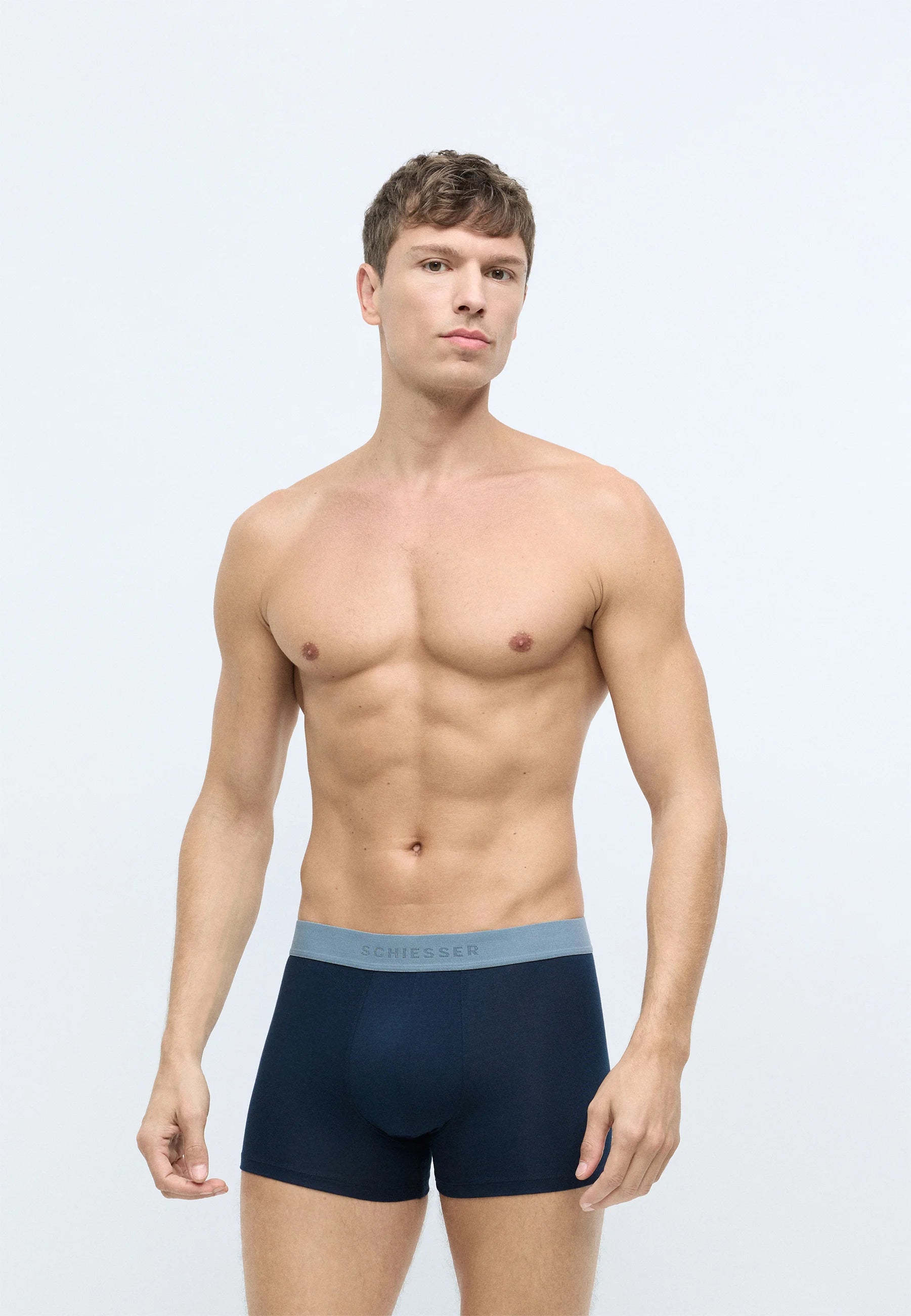 Schiesser Essential Cotton Trunks 3 Pack – lila, tmavě modrá