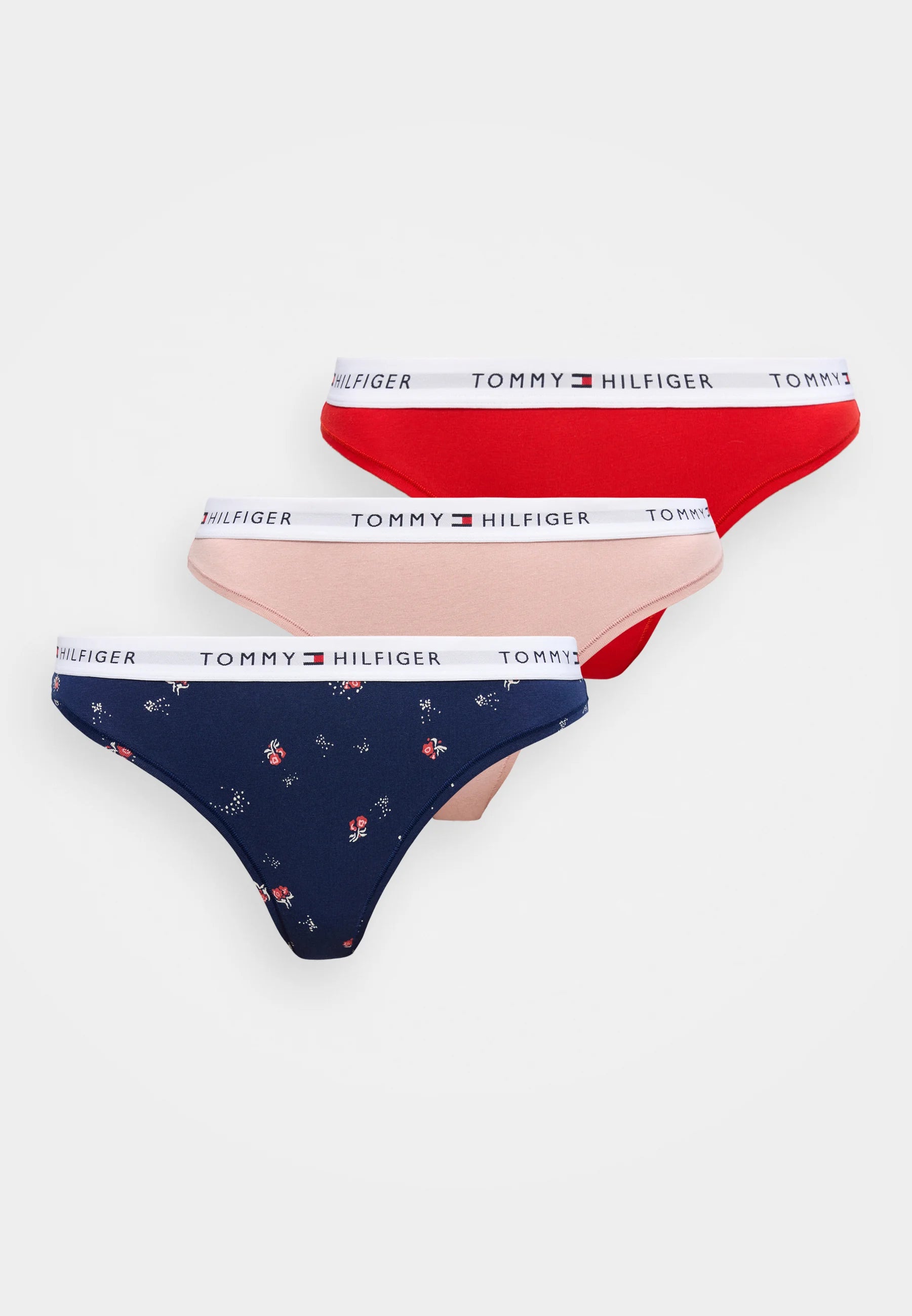Tommy Hilfiger String 3-Pack – Rouge Feu, Rose Foggy