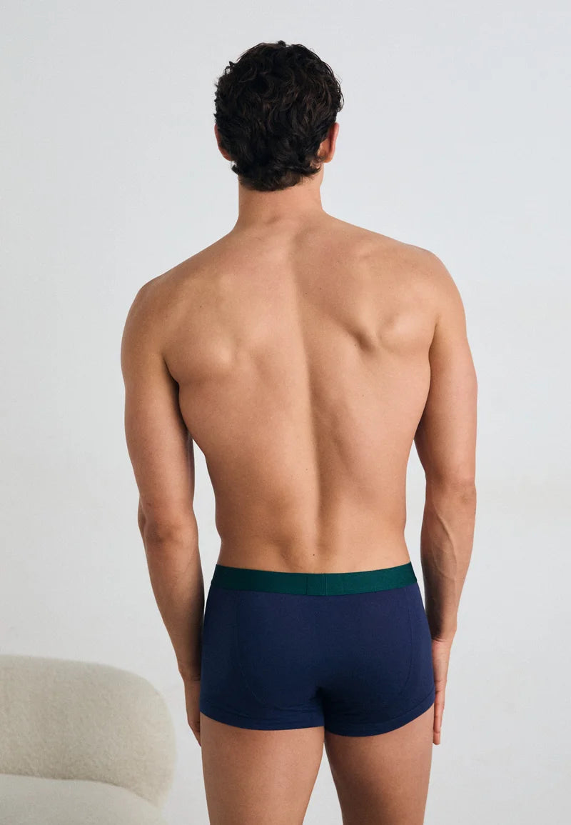 Emporio Armani Premium Cotton Stretch Trunks 3 Pack – Stone, Pine, Peacoat