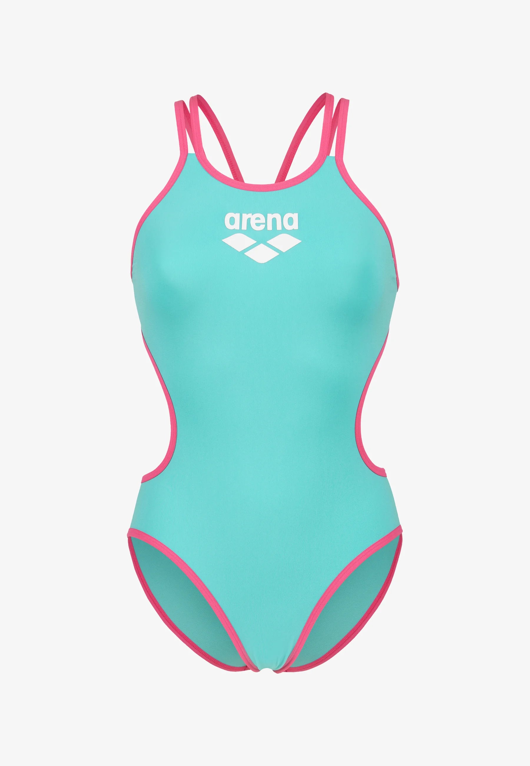 Arena Maillot de bain une pièce à dos croisé double – Eau, Rose choquant