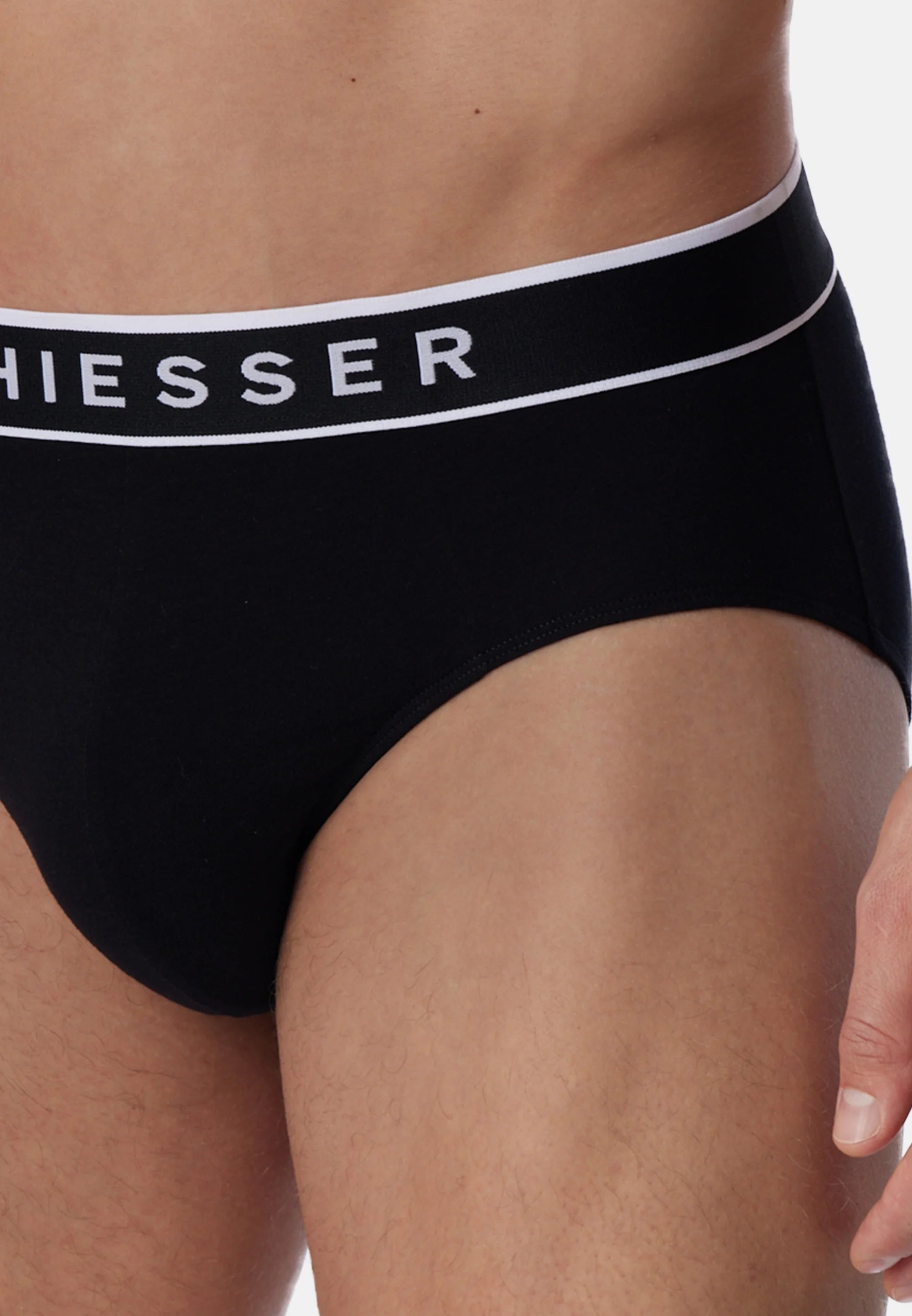 Schiesser Cotton Stretch Rio Briefs 9 Pack – Black