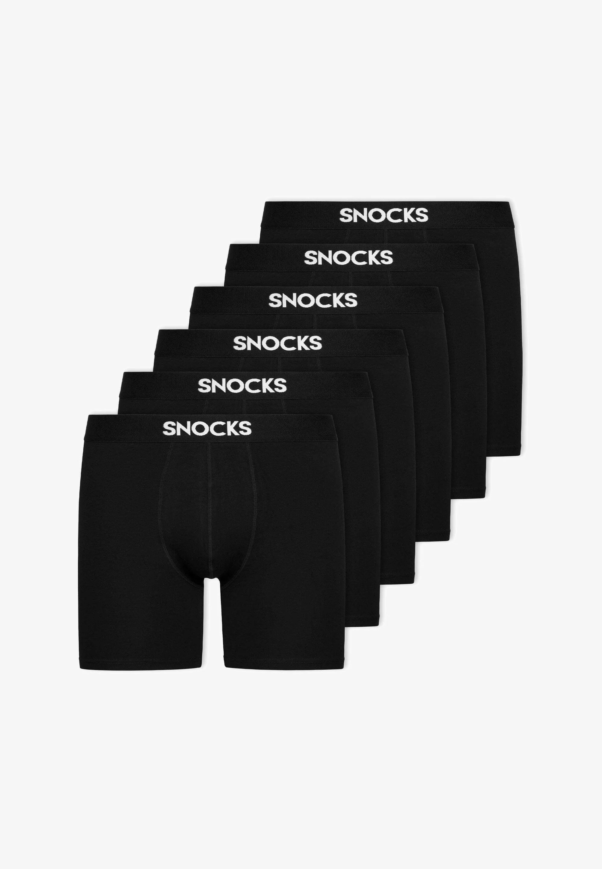 SNOCKS Boxerky s dlouhými nohavicemi – černé