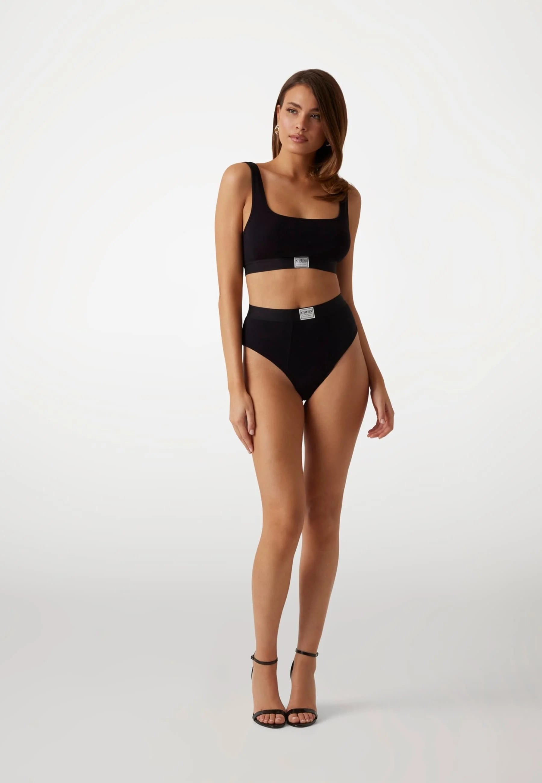 Guess Tessa gerippter Soft-BH – Schwarz
