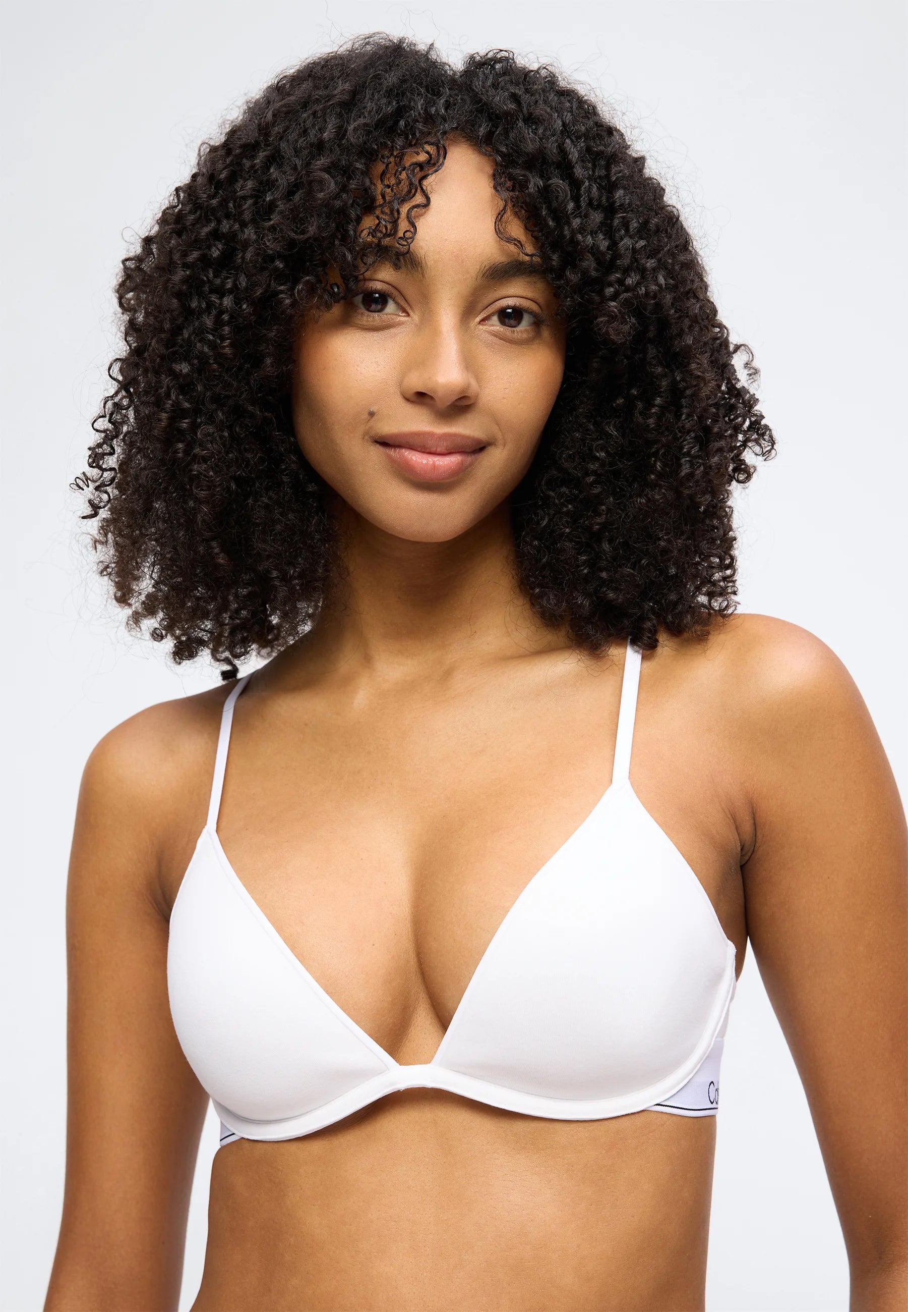 Reggiseno T-shirt con scollo profondo leggermente foderato Calvin Klein - Bianco