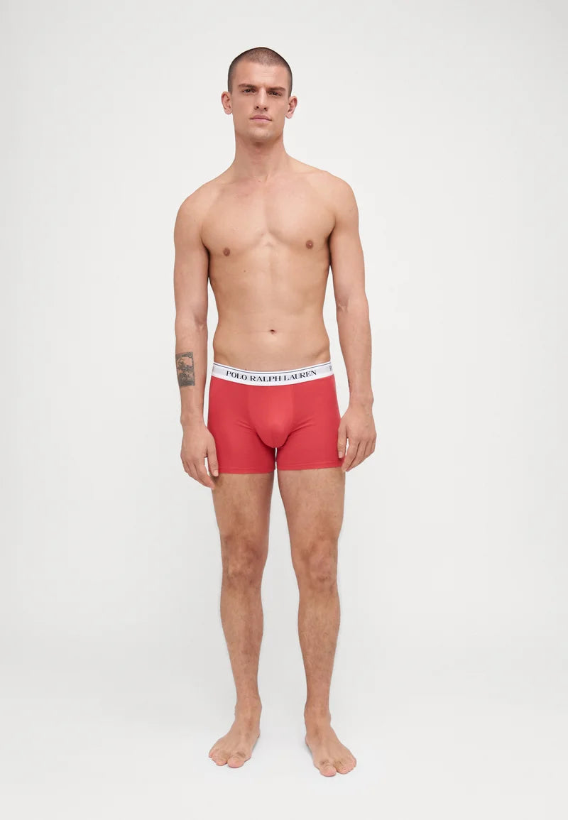 Polo Ralph Lauren Boxer en coton stretch – Lot de 3 – Noir, Bleu, Rouge