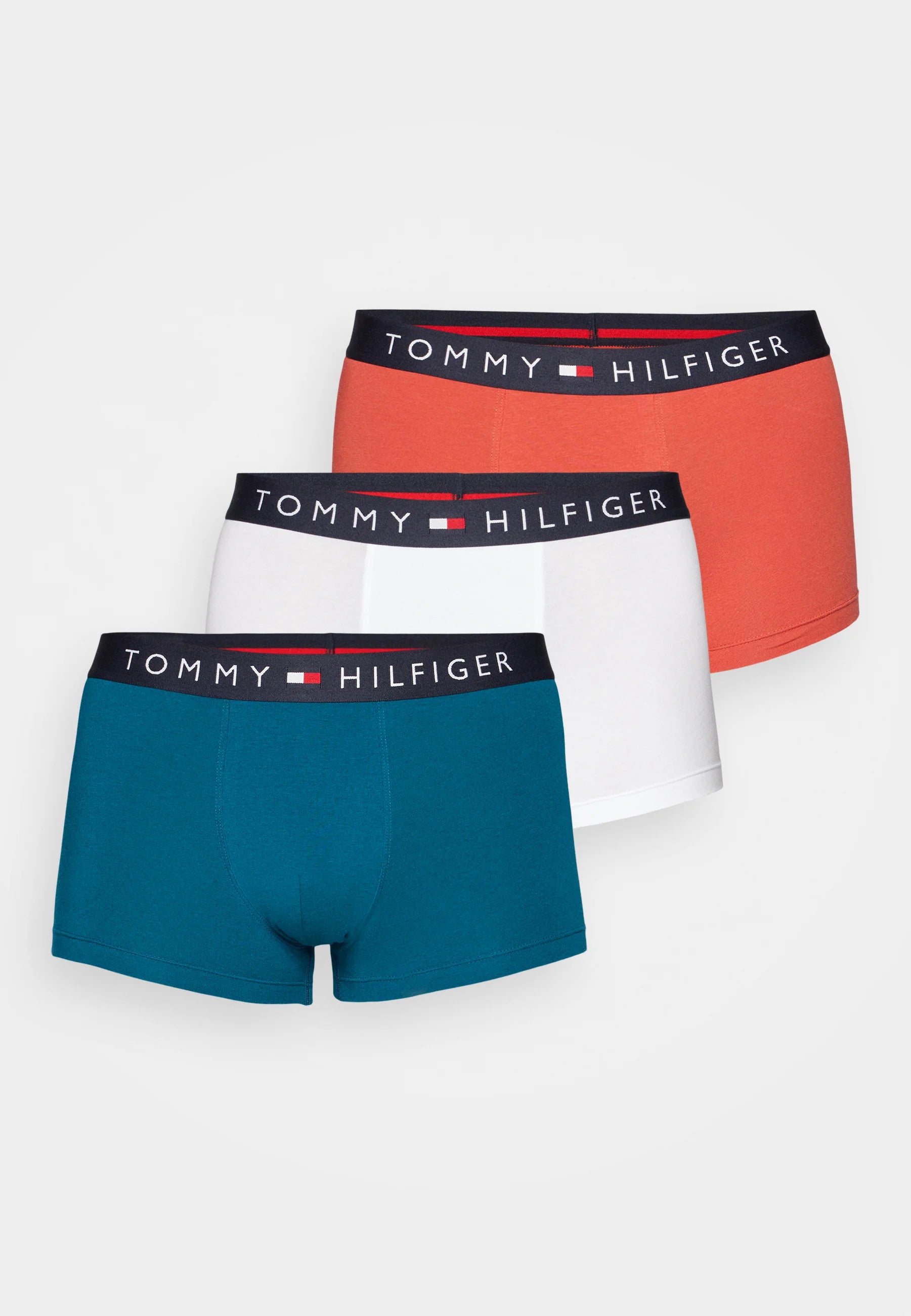 Tommy Hilfiger Original Trunk 3 Pack – Terra Red, Mid Turquoise, White