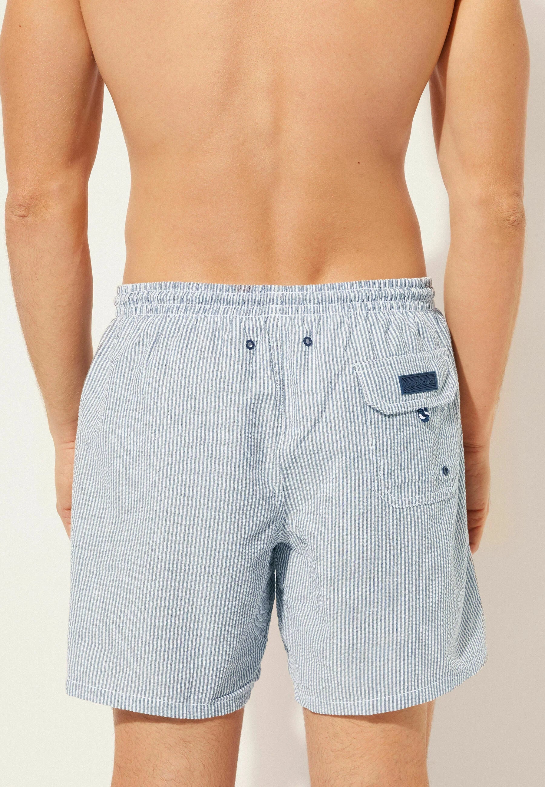 Calzedonia Formentera Gestreifte Badeshorts – Blau
