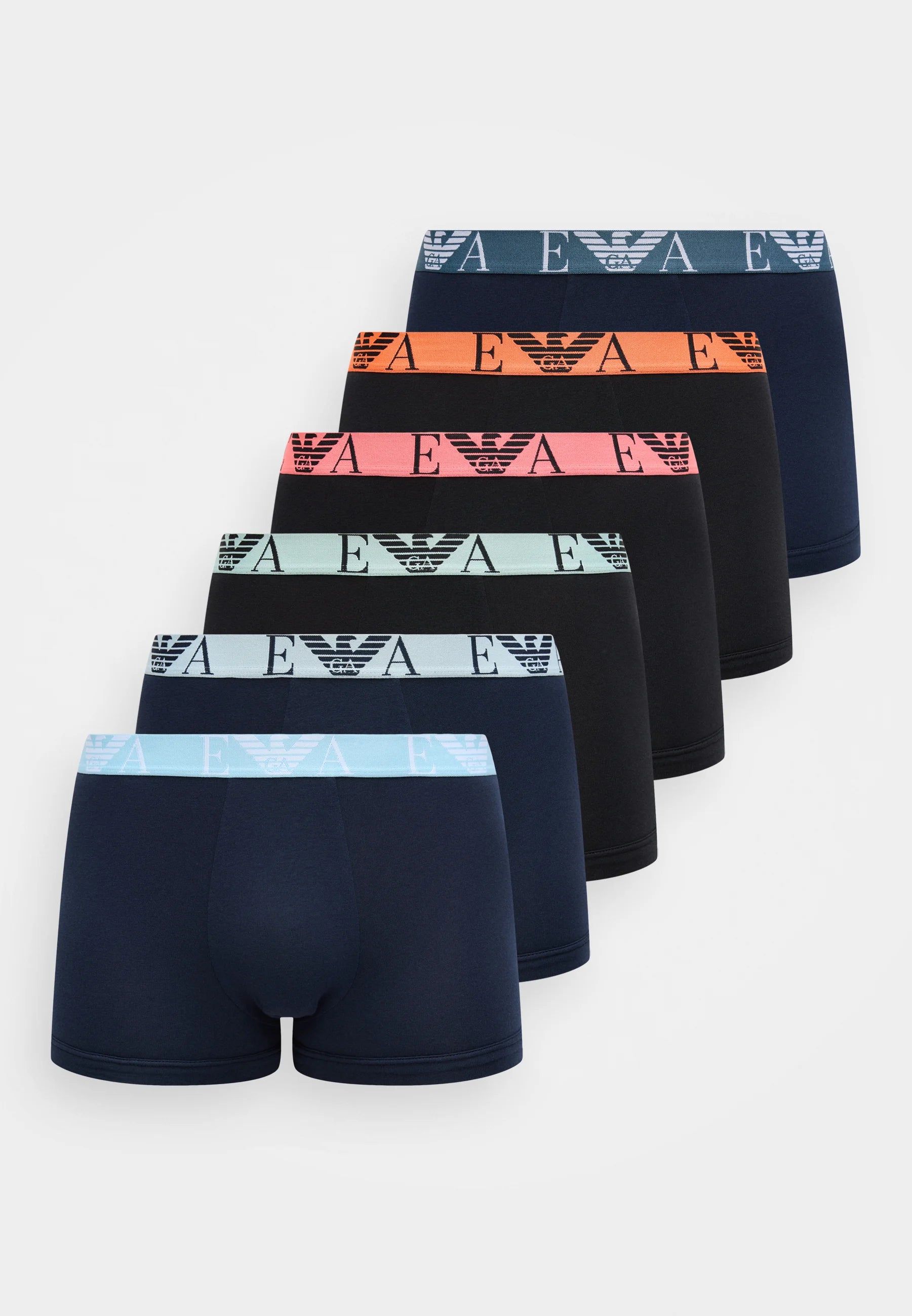 Emporio Armani BOLD Monogram 6er-Pack Unterhosen – Schwarz, Blau