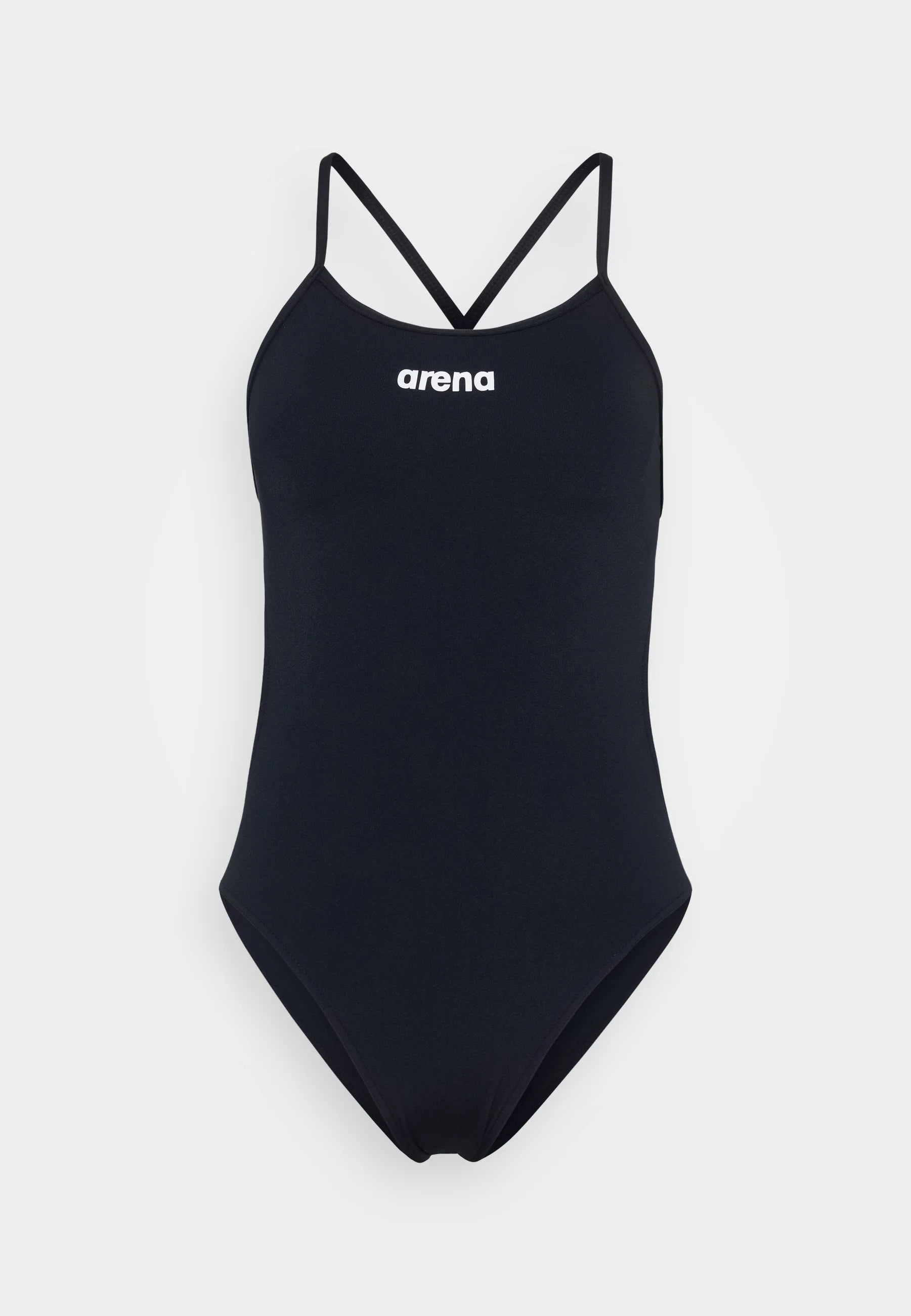 Arena Tie Back Solid Einteiliger Badeanzug – Schwarz