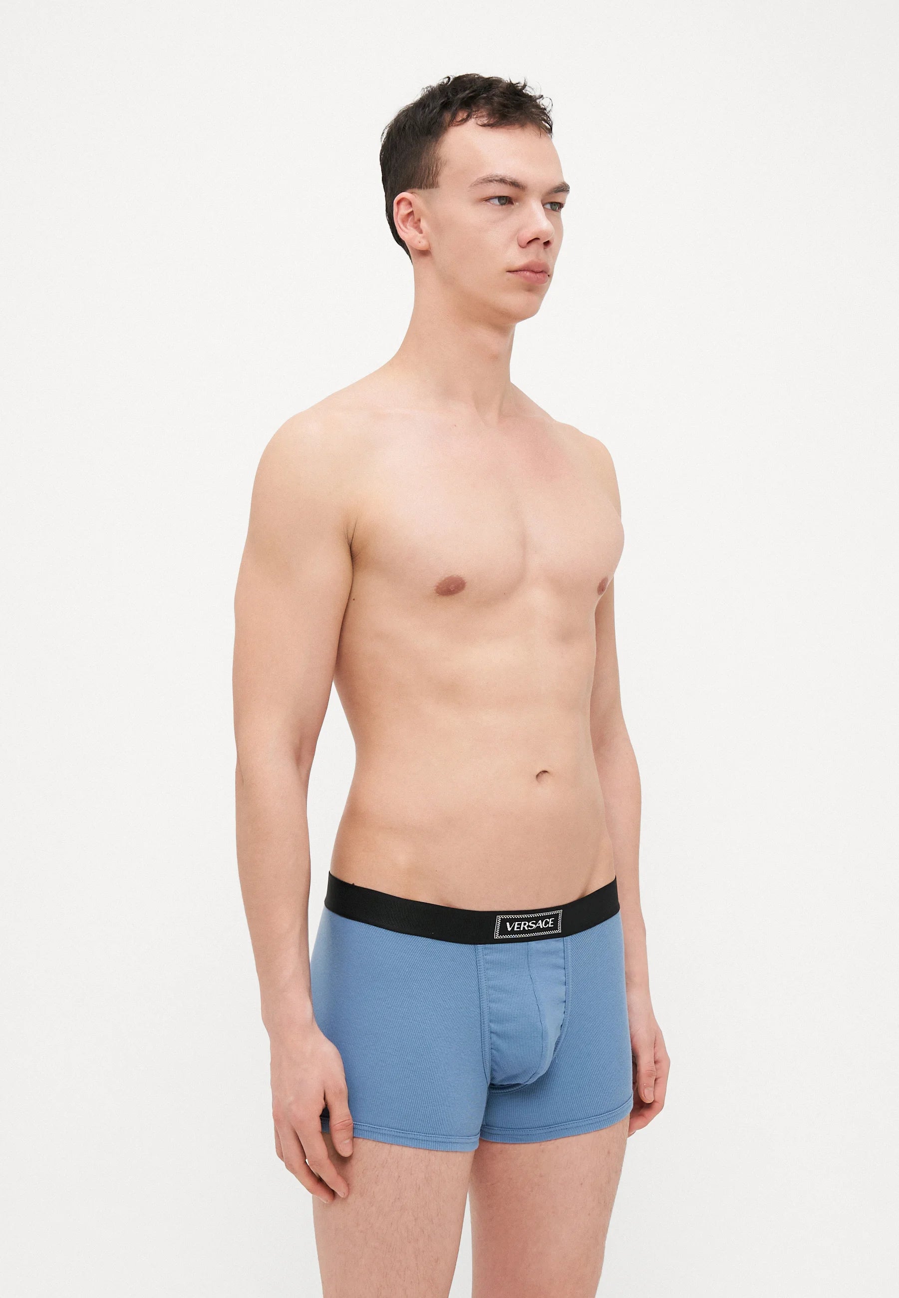 Versace Baumwoll-Stretch-Unterhose – Steinblau