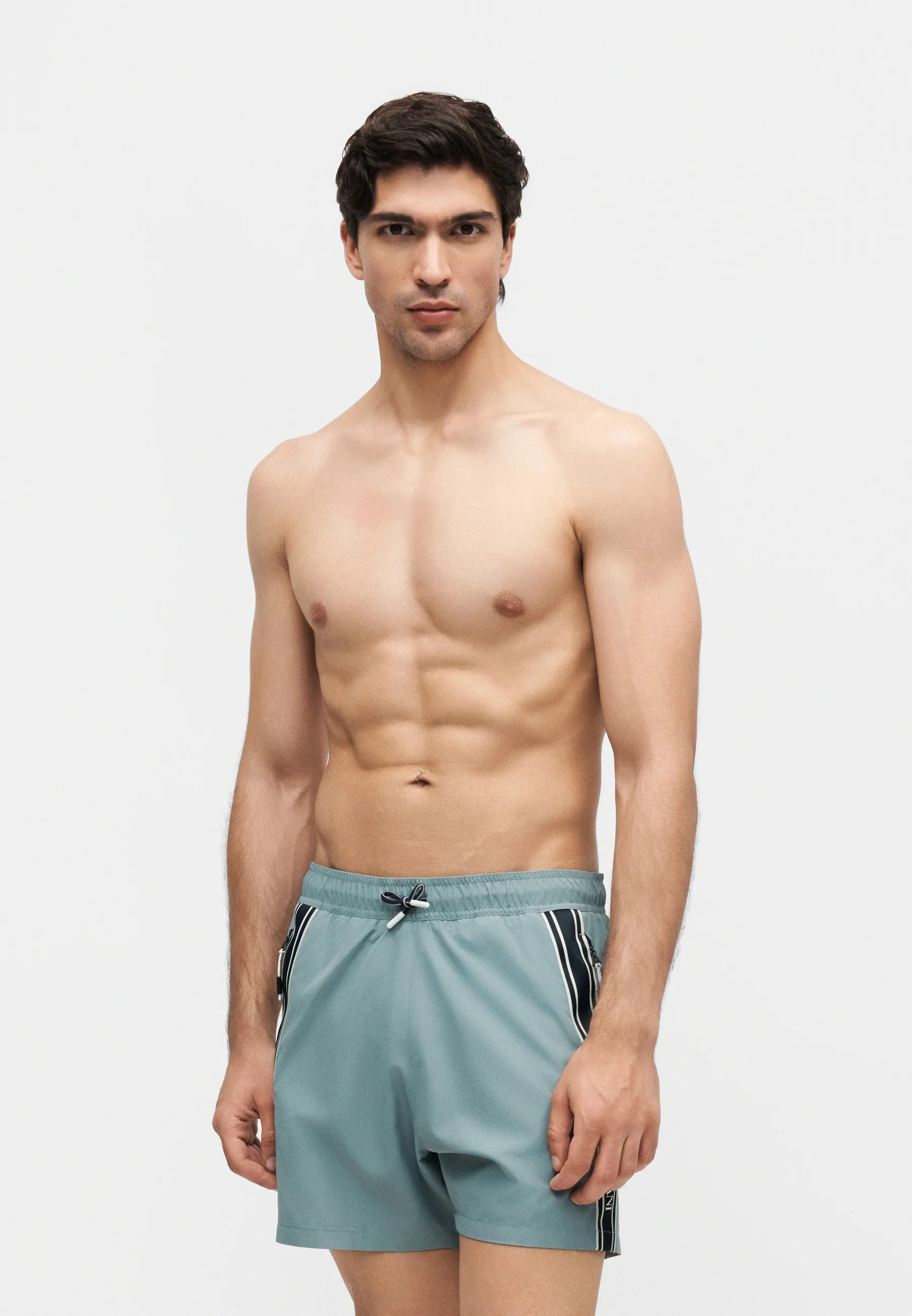 Pantaloncini da bagno Emporio Armani EA7 con logo - Ardesia