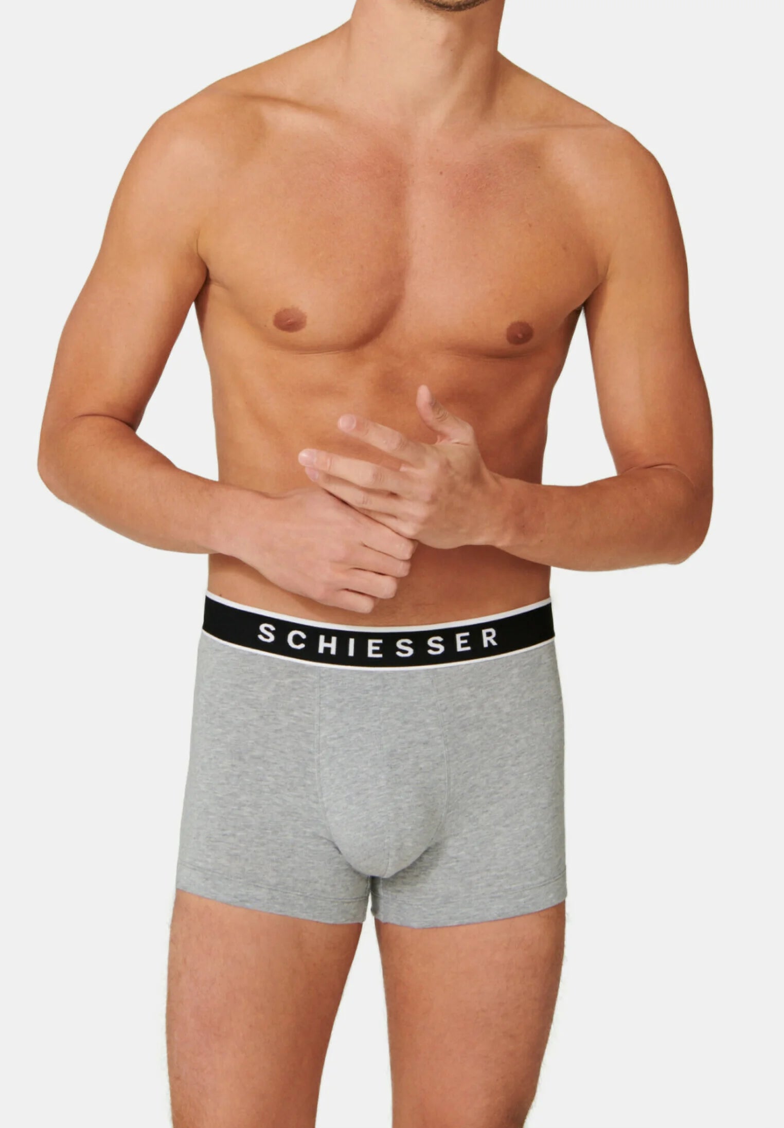 Lot de 6 boxers Schiesser Essential en coton – Gris chiné
