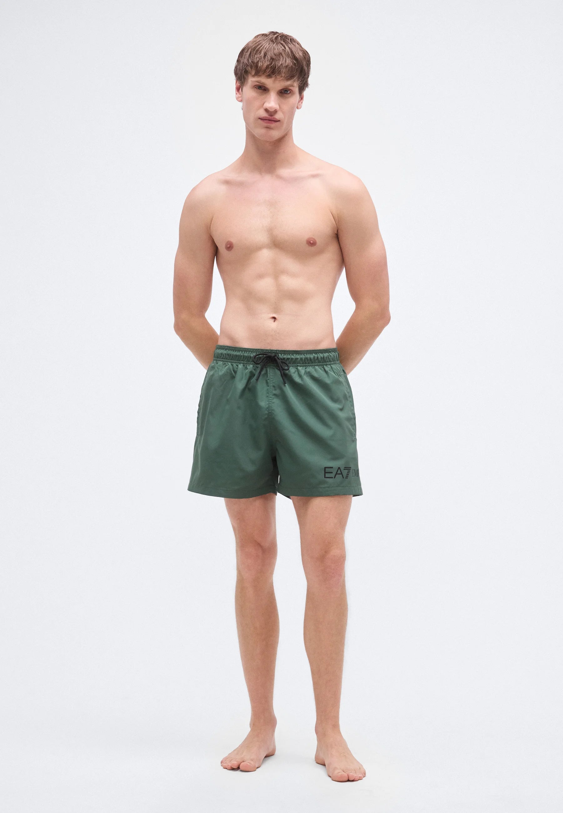 Emporio Armani EA7 Water Sport Extended Logo Boxer Short de bain – Coriandre, Noir