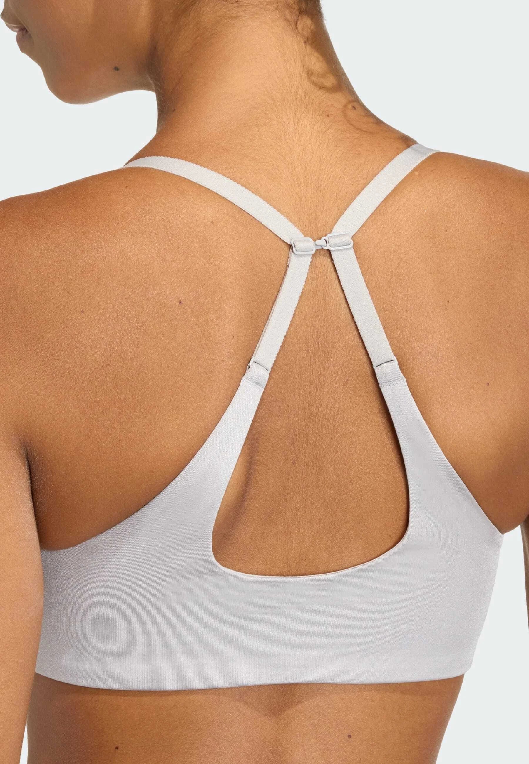 Adidas Performance Optime Essentials Workout Shine Light Support Sports Bra – Grey Two